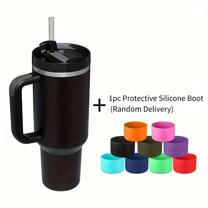 Quencher H2.0 FlowState 40oz Large Capacity Stainless Steel Water Cup With Handle Straw And Lid, Leakproof Tumbler With Handle