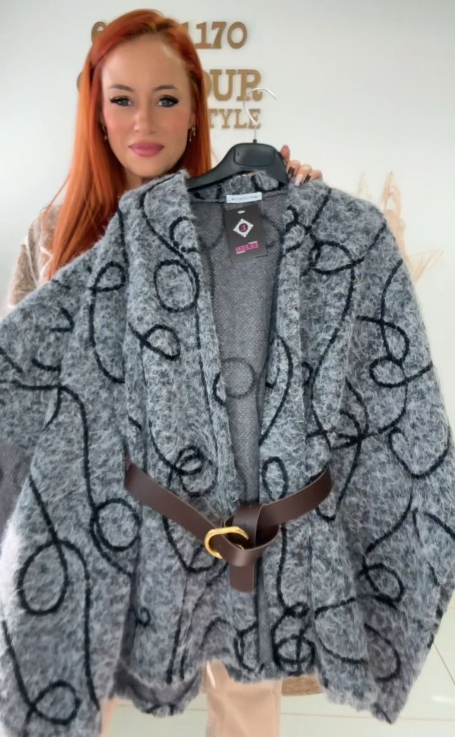 Poncho AMANDA, Color: Gris