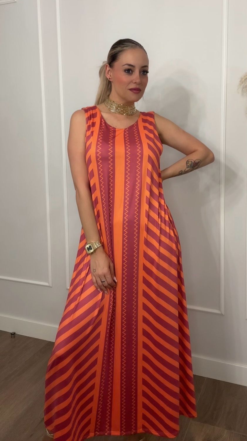 Vestido ÉTNICO, Color: Naranja