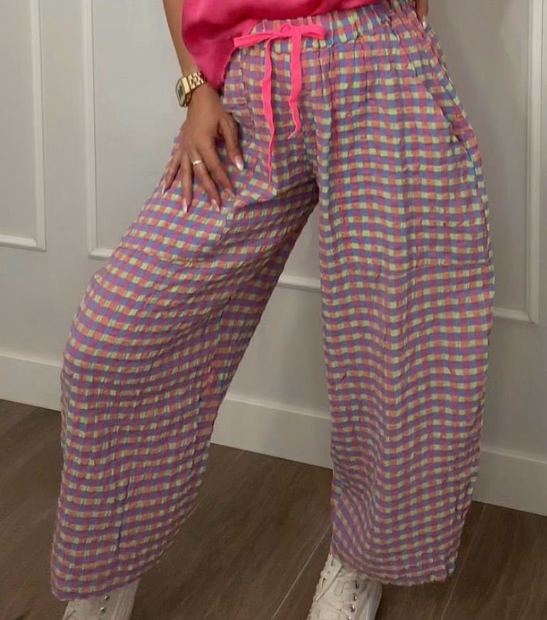 Pantalón VICHY, Color: Rosa