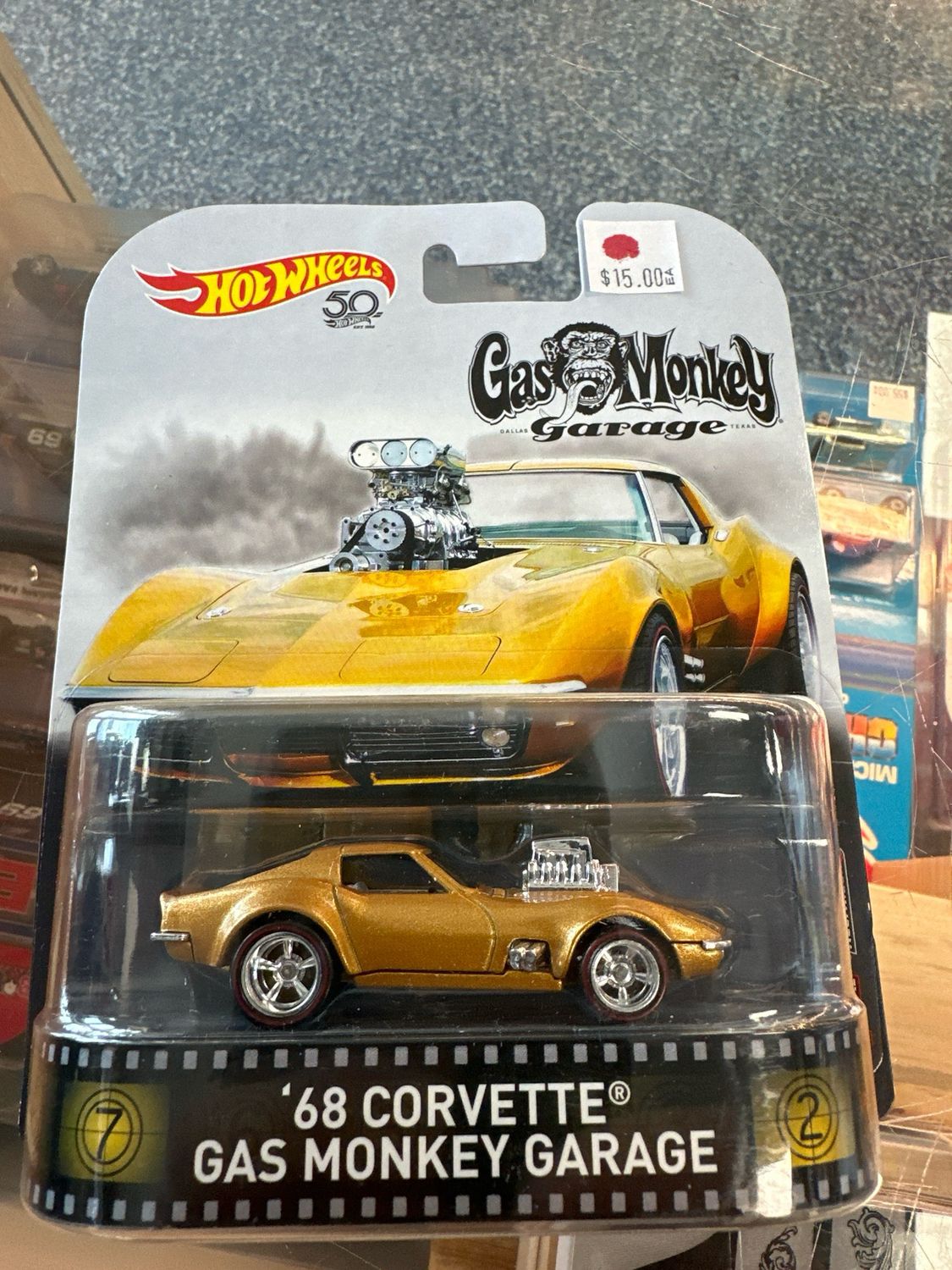 Hotwheels Premium 68 Corvette Gas Monkey Garage