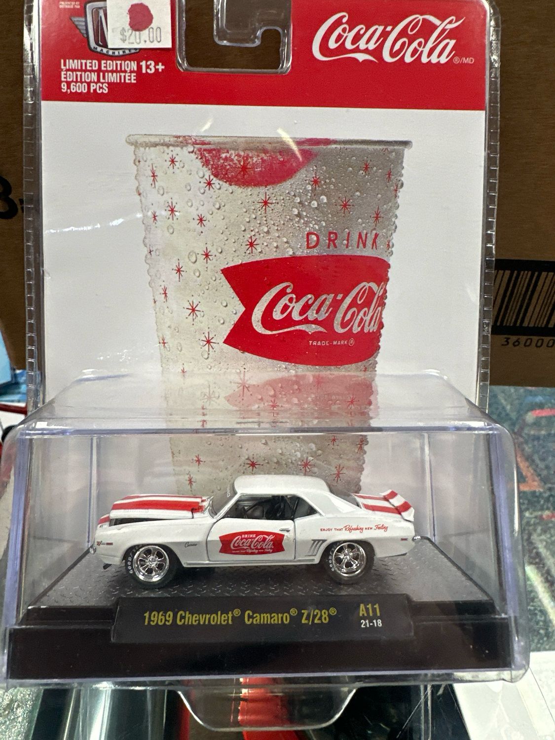 Coke Drink Card 69 Camaro White