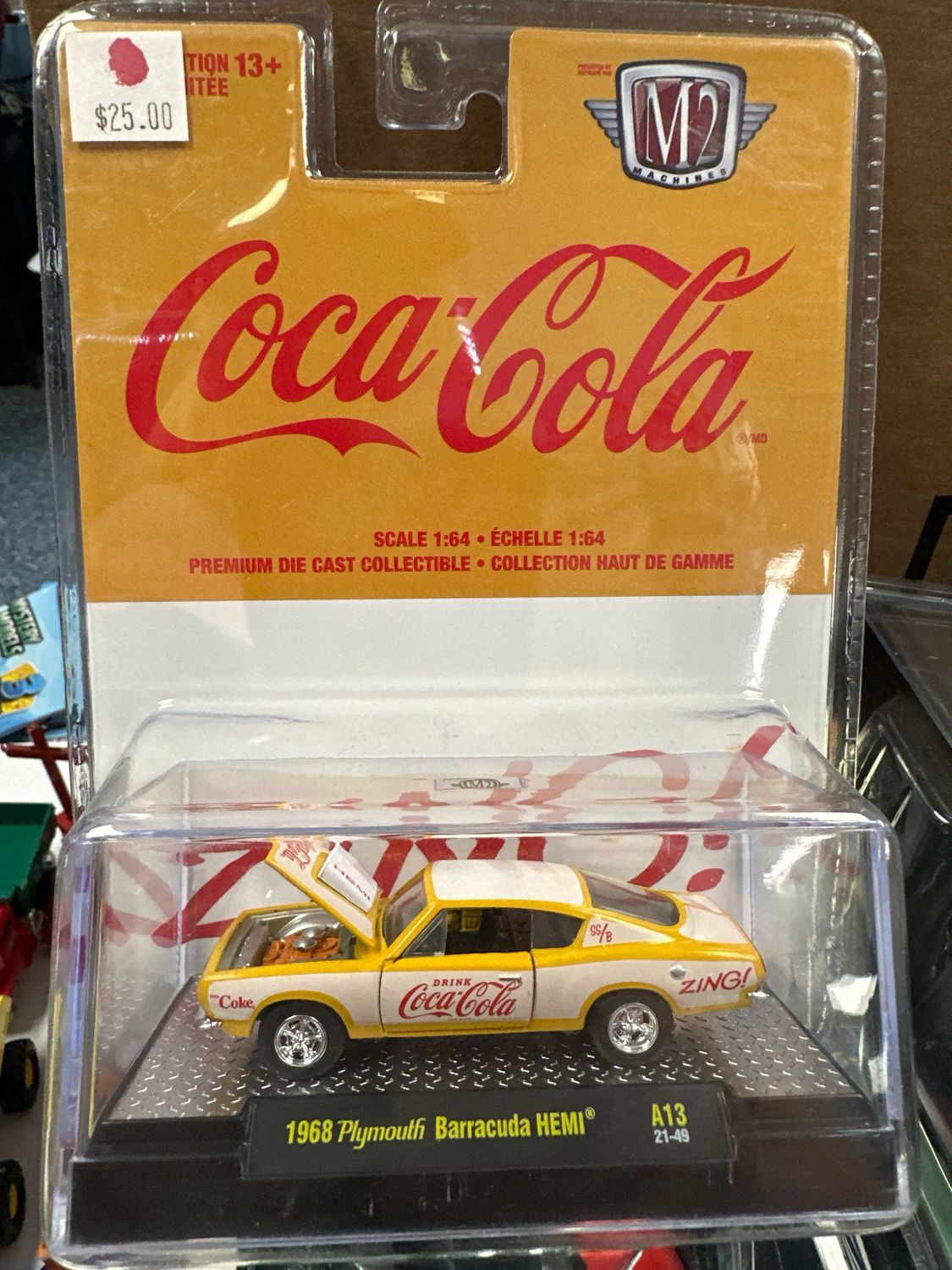 Coke 68 Cuda Hemi Yellow