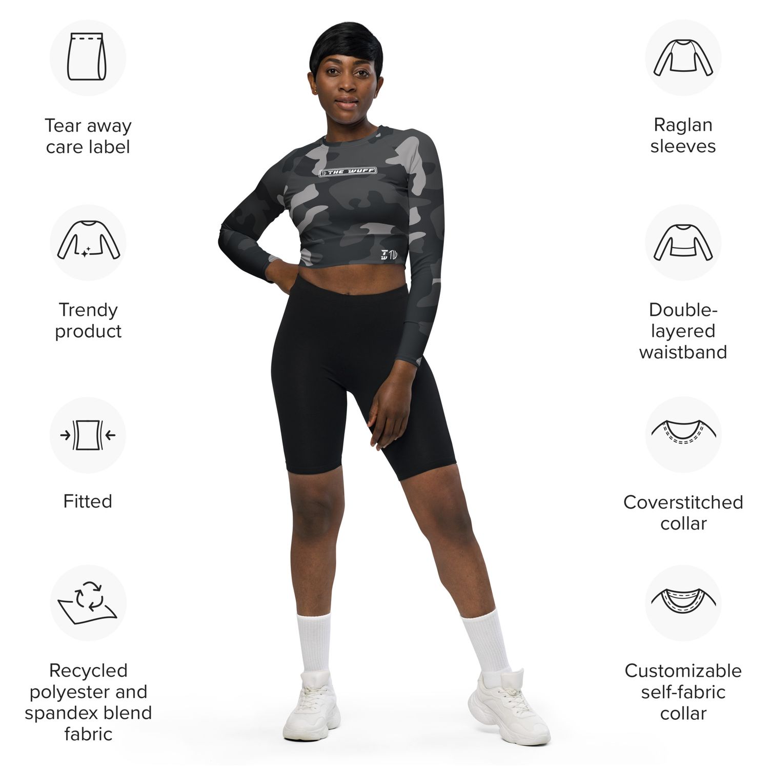 Recyceltes Langarm Crop Top