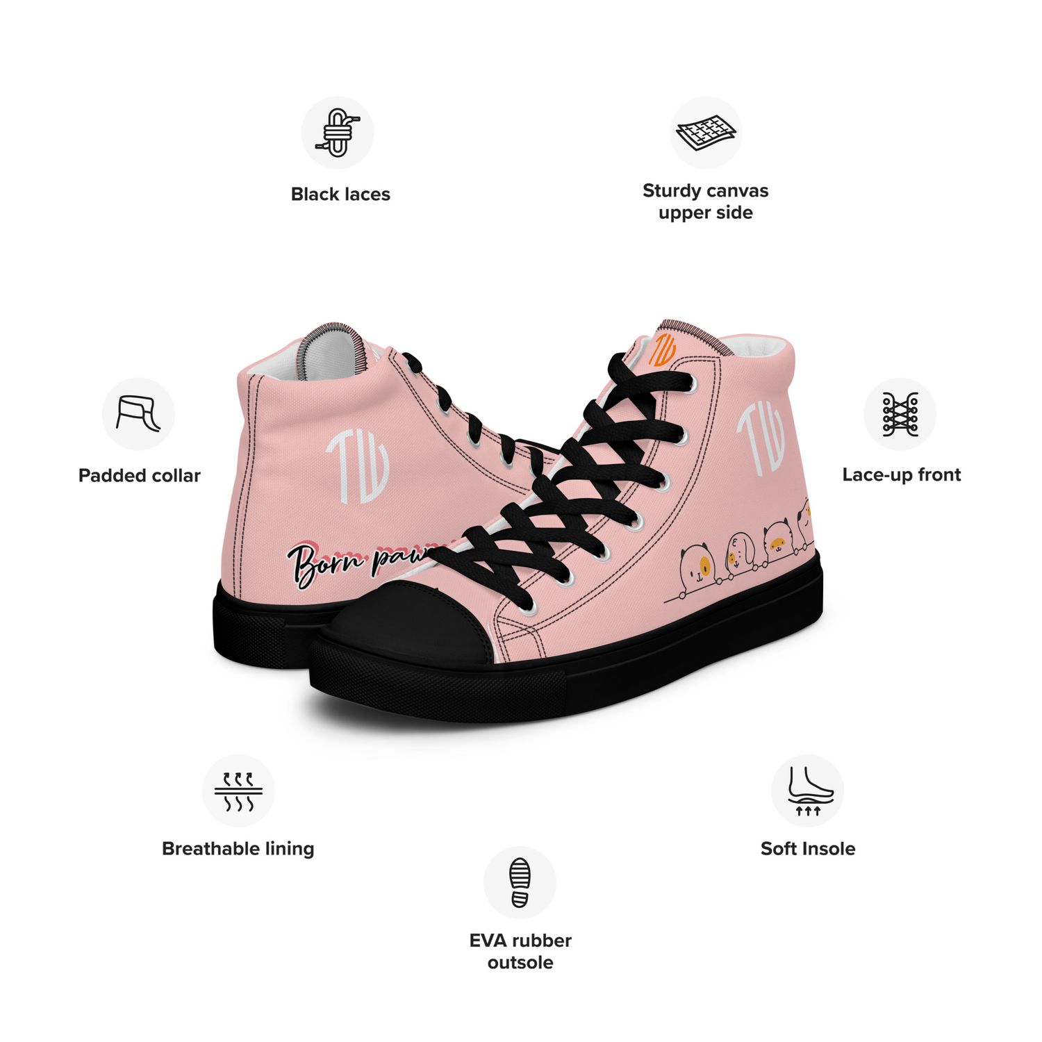 High-Top Leinenschuhe für Damen