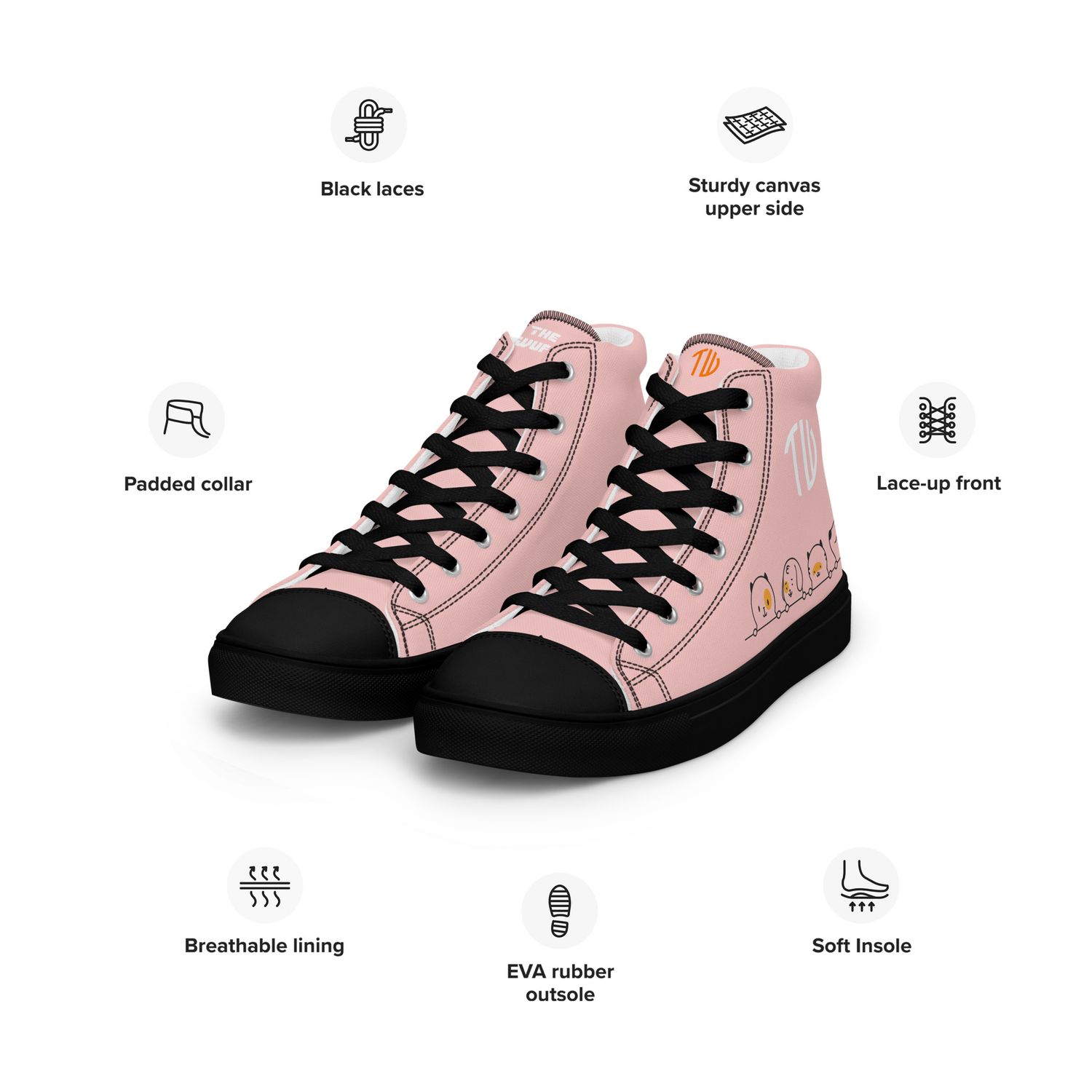 High-Top Leinenschuhe für Damen