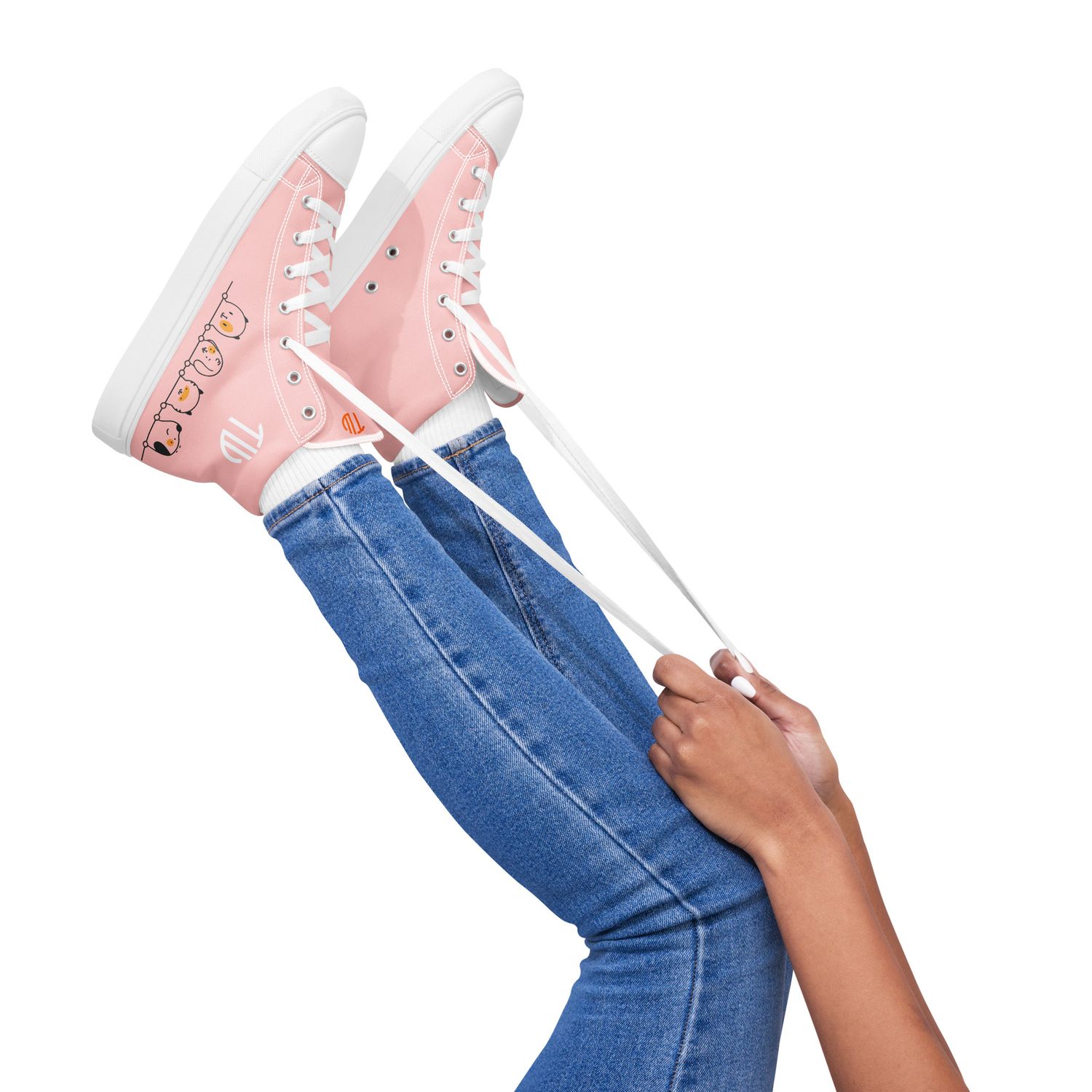 High-Top Leinenschuhe für Damen