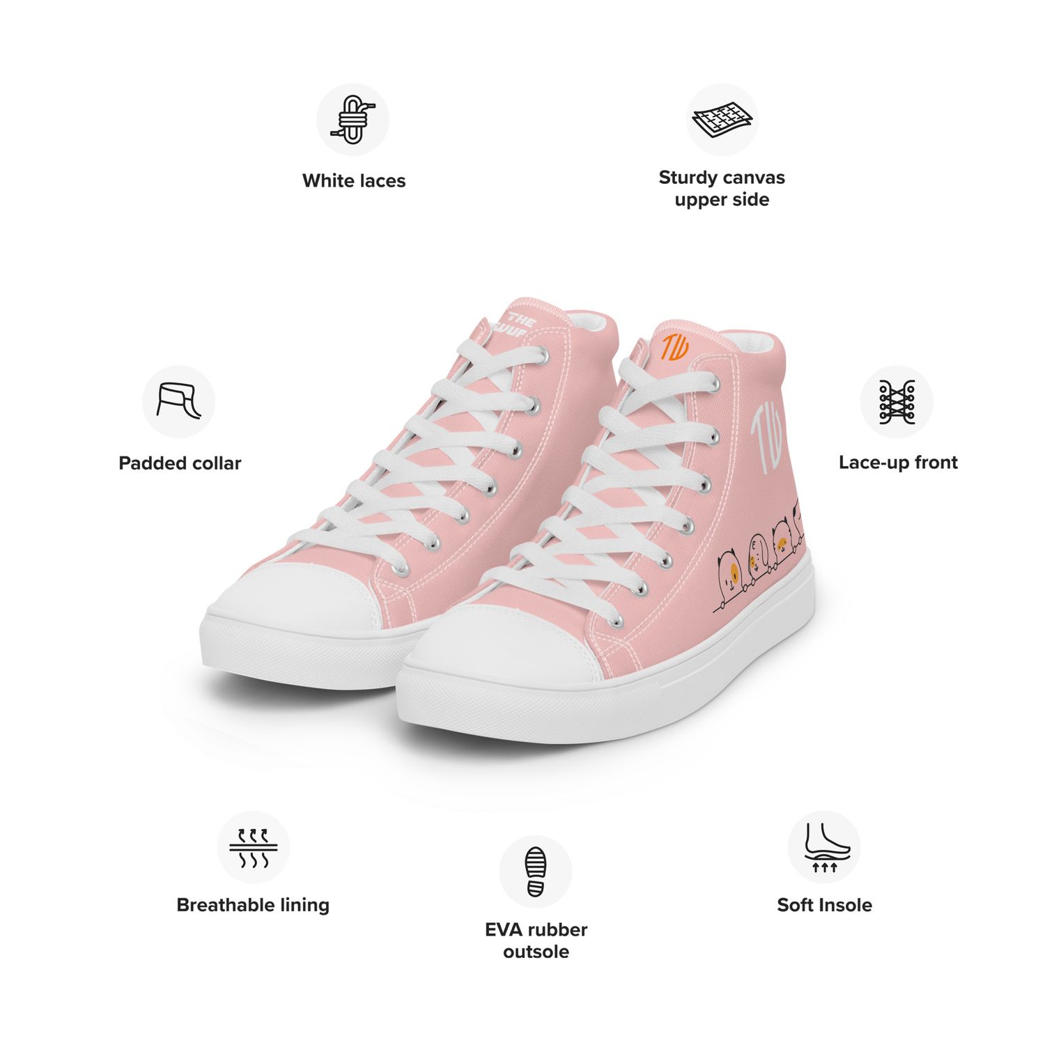 High-Top Leinenschuhe für Damen