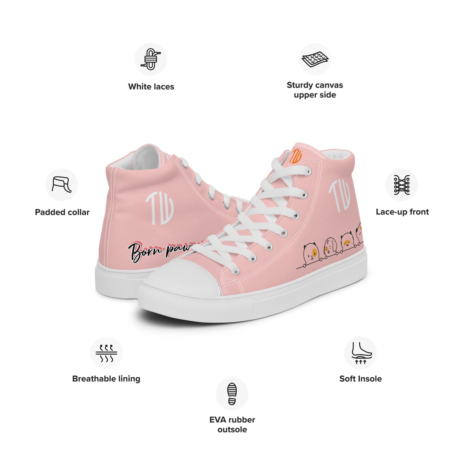 High-Top Leinenschuhe für Damen