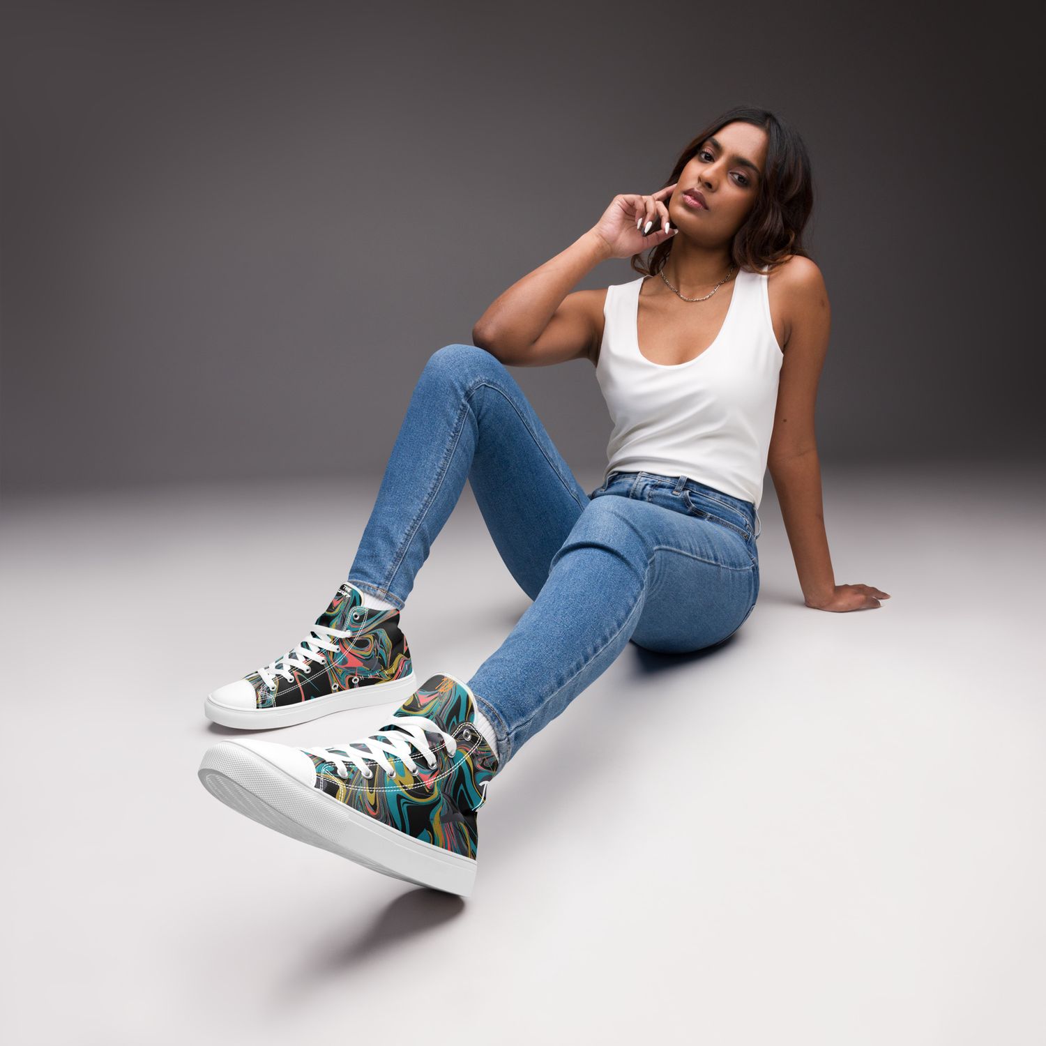 High-Top Leinenschuhe für Damen