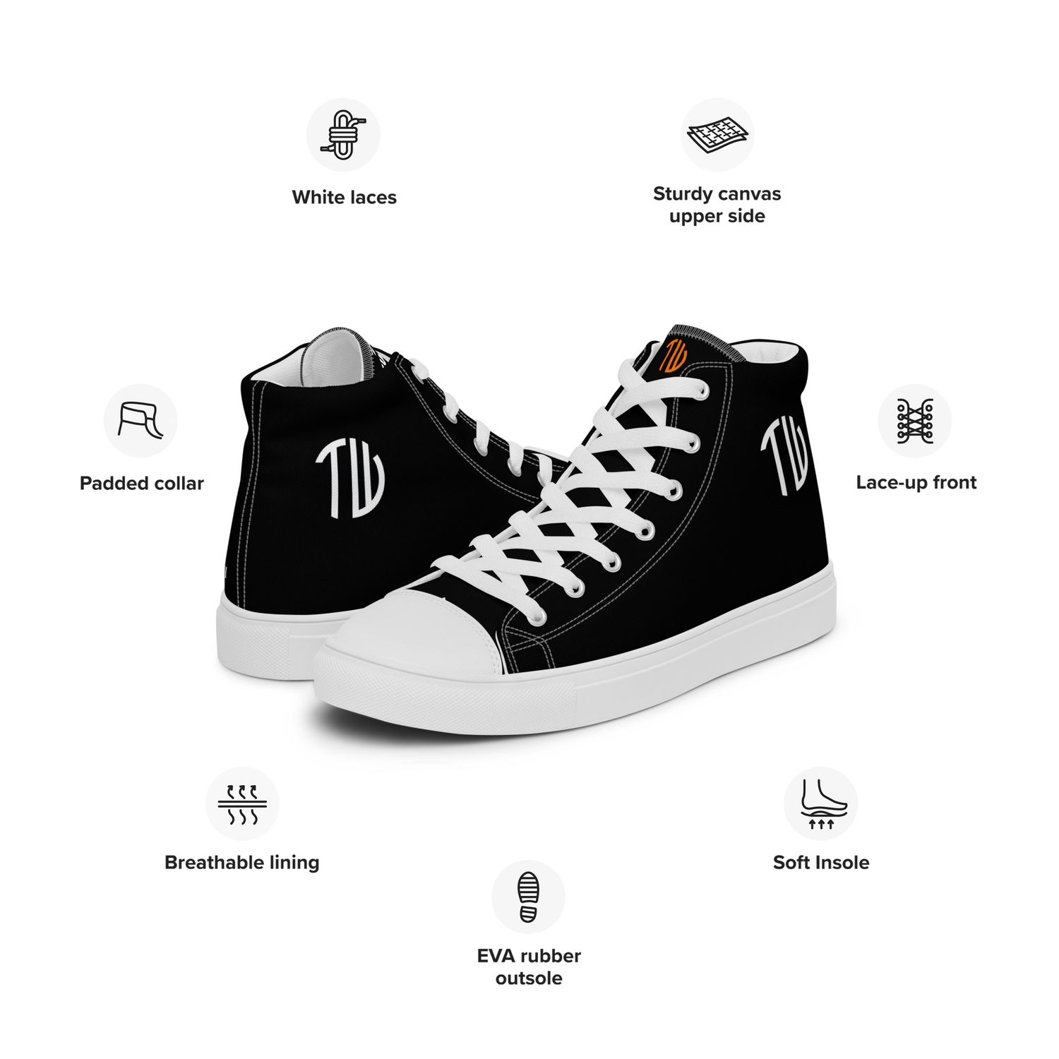 High-Top Leinenschuhe für Damen