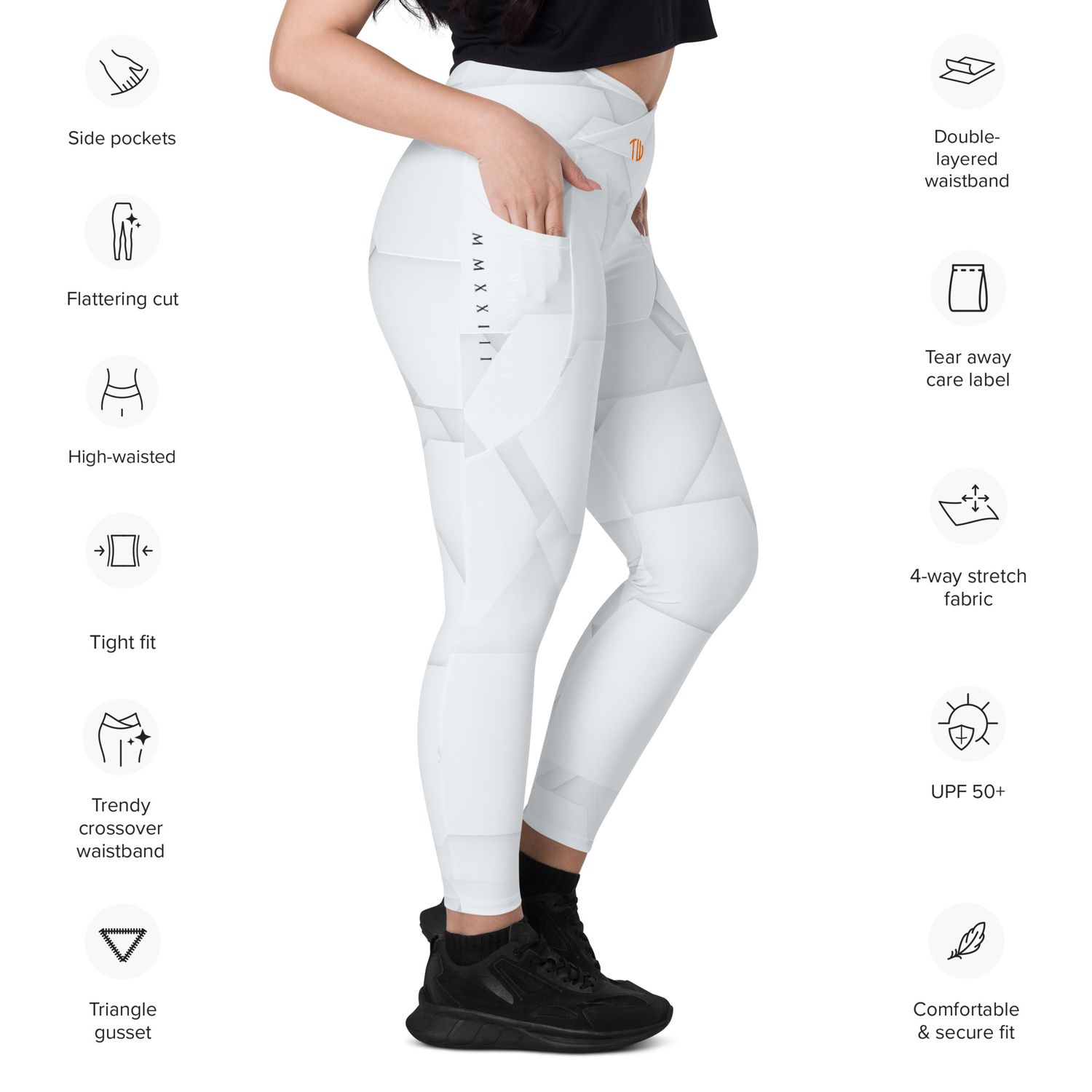 V-Bund-Leggings mit Taschen