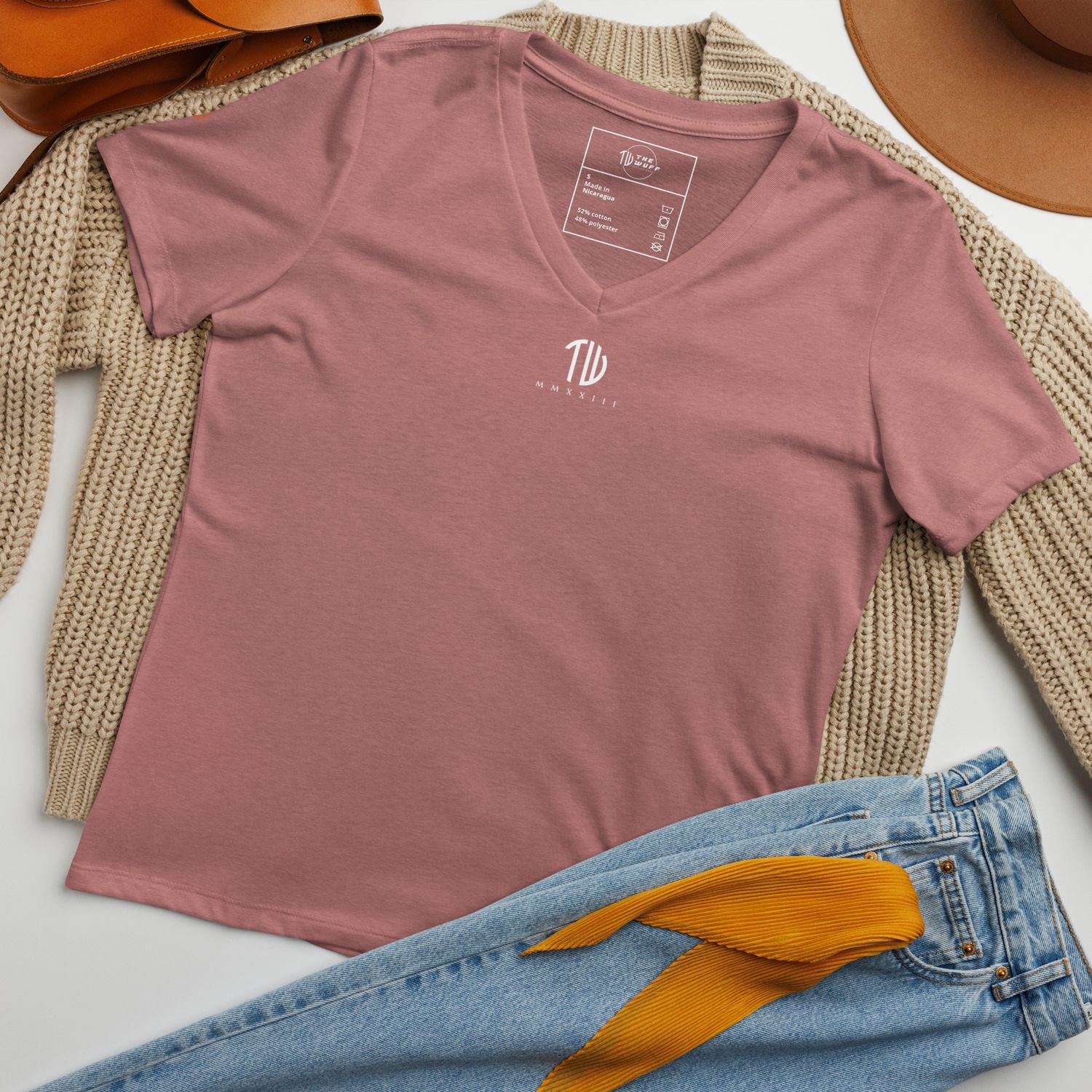 Lockeres Damen T-Shirt mit V-Ausschnitt