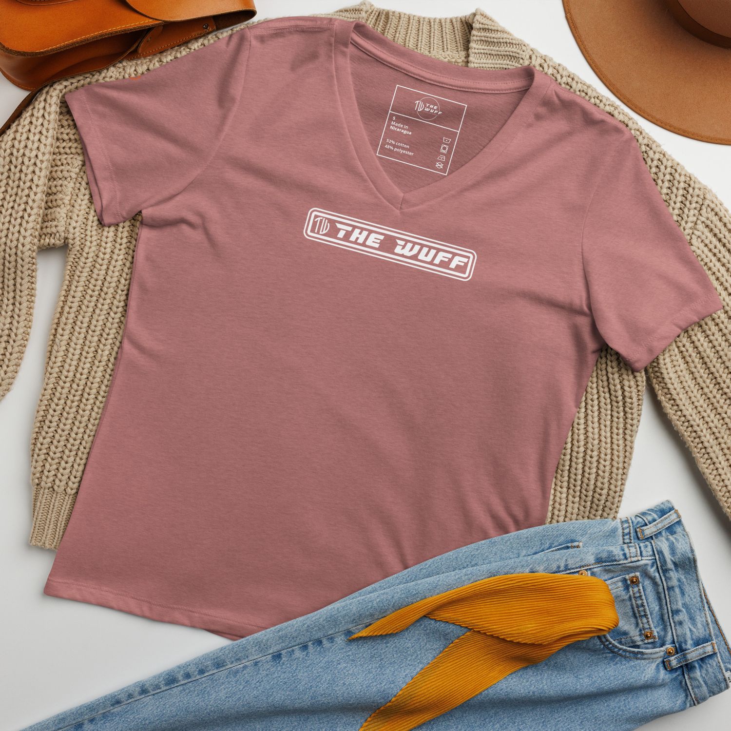 Lockeres Damen T-Shirt mit V-Ausschnitt