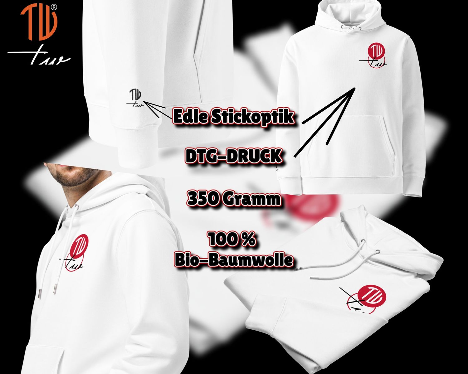 Unisex Bio-Hoodie|Red-Point x1