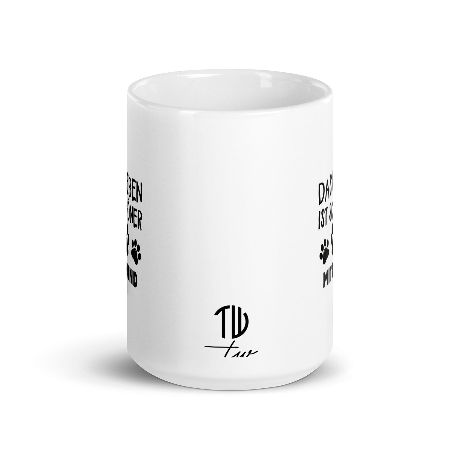 Weiße, glänzende Tasse