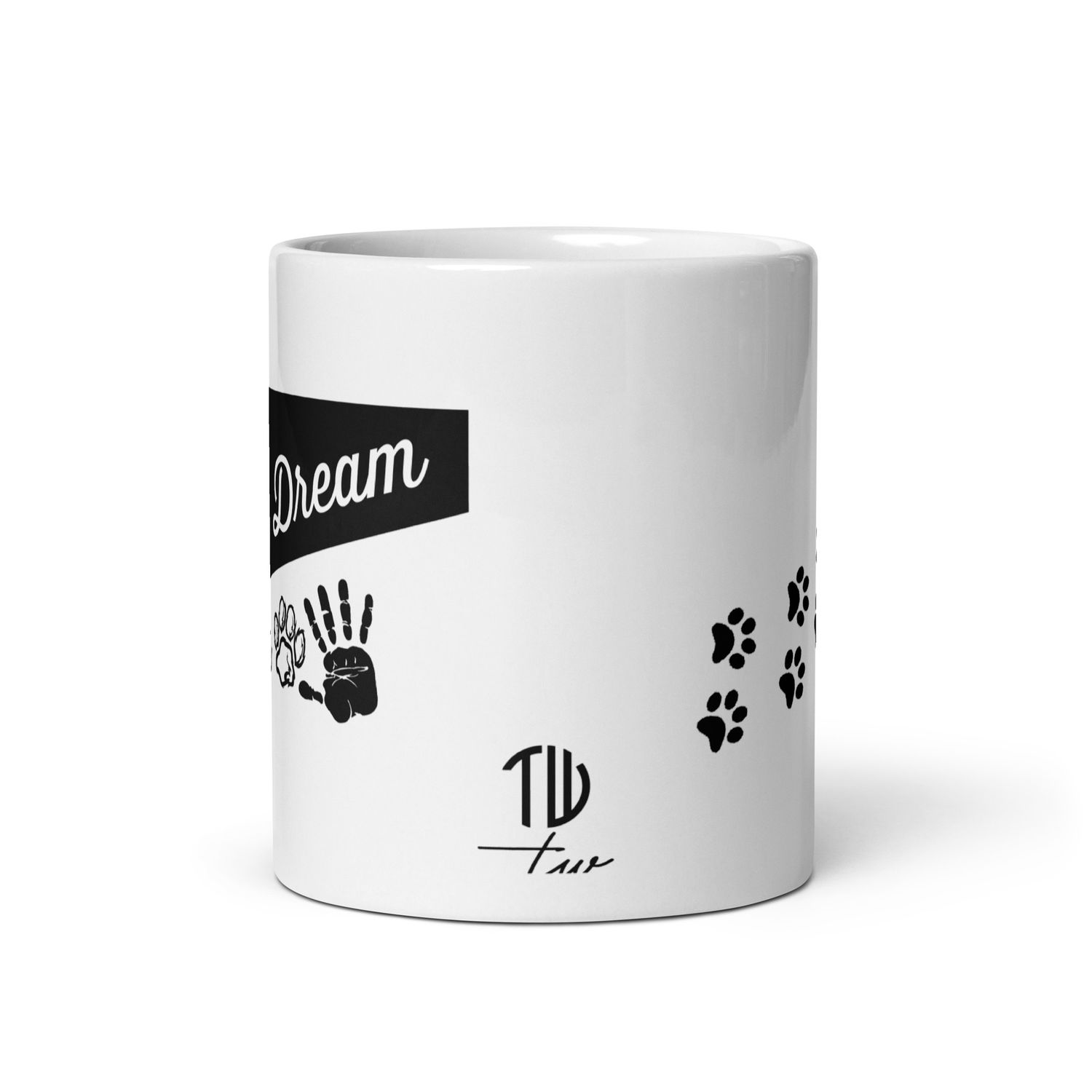 Weiße, glänzende Tasse