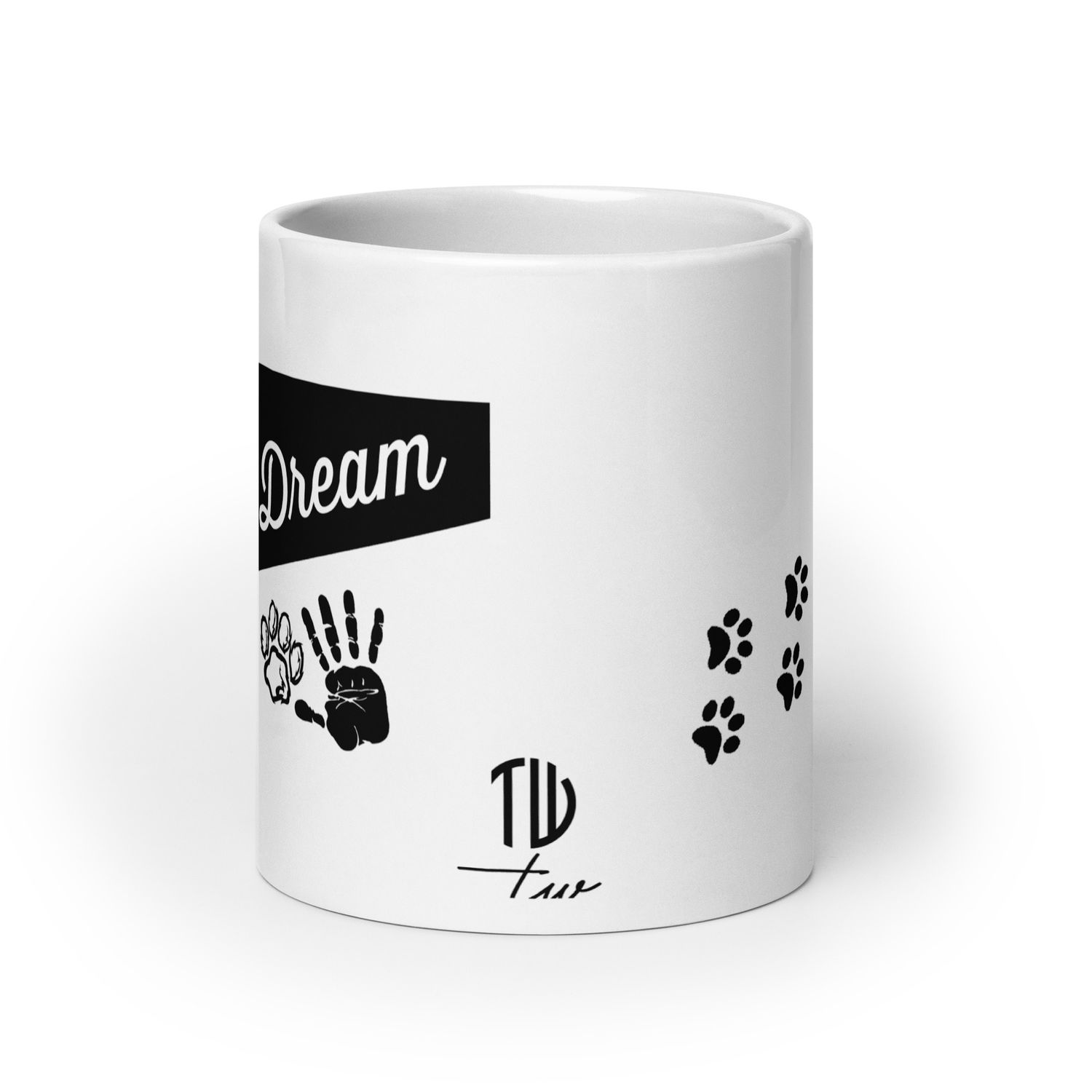 Weiße, glänzende Tasse