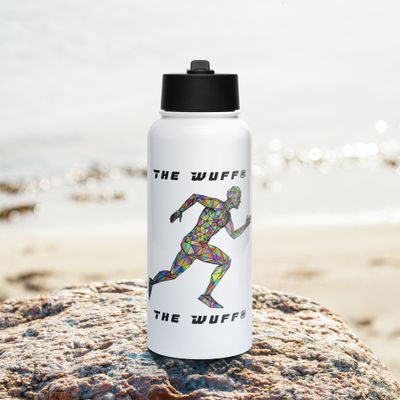 Edelstahl Trinkflasche mit Strohhalm