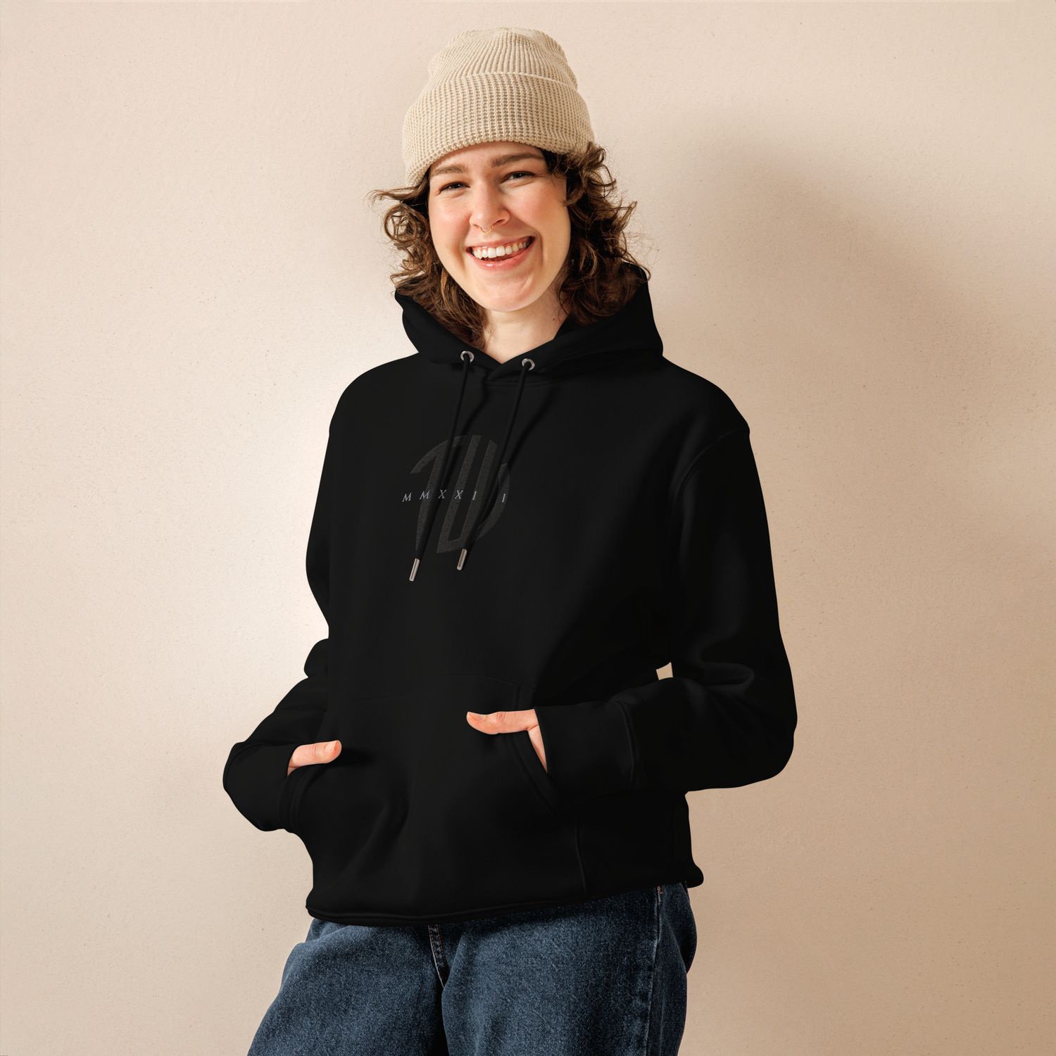 Unisex Bio-Hoodie|Black Alpha