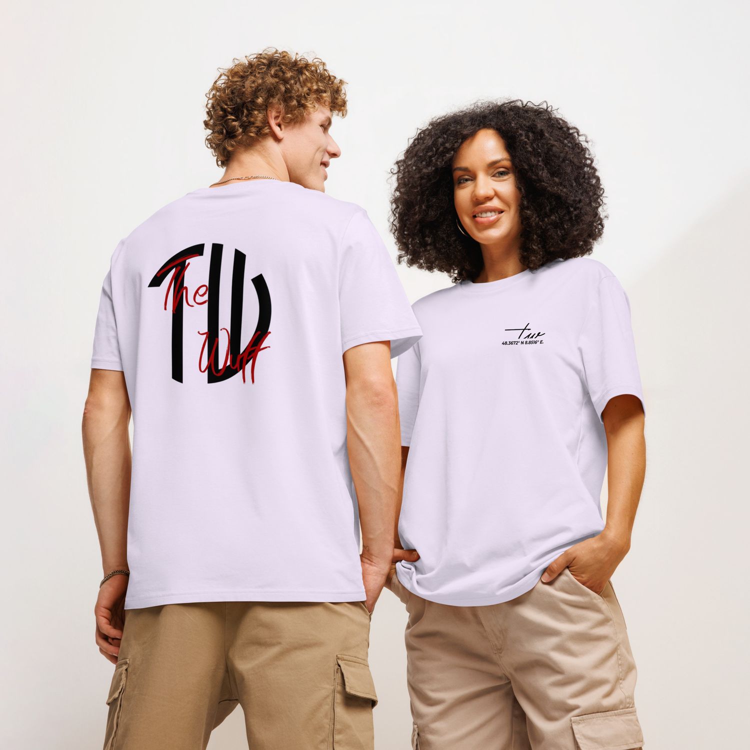 THE WUFF® Pure Vibes X Unisex Bio-T-Shirt mit Rippkragen