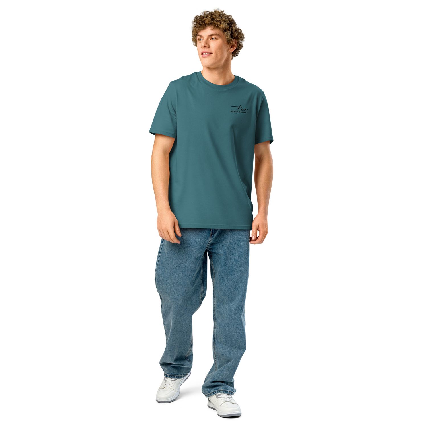 THE WUFF® Pure Vibes X Unisex Bio-T-Shirt mit Rippkragen