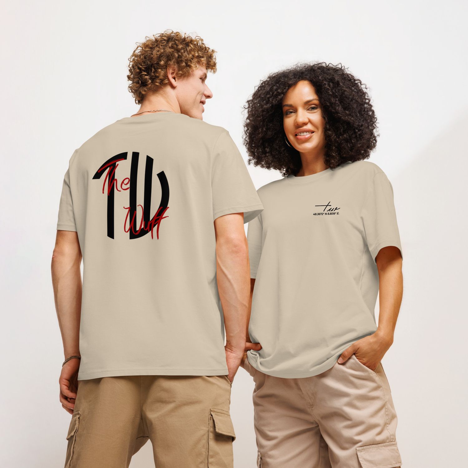 THE WUFF® Pure Vibes X Unisex Bio-T-Shirt mit Rippkragen