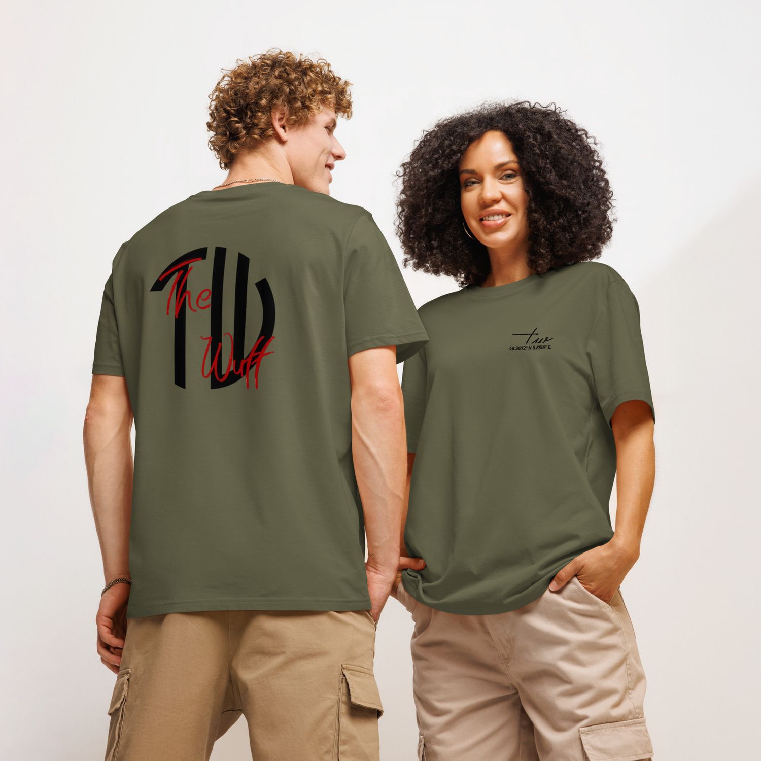 THE WUFF® Pure Vibes X Unisex Bio-T-Shirt mit Rippkragen