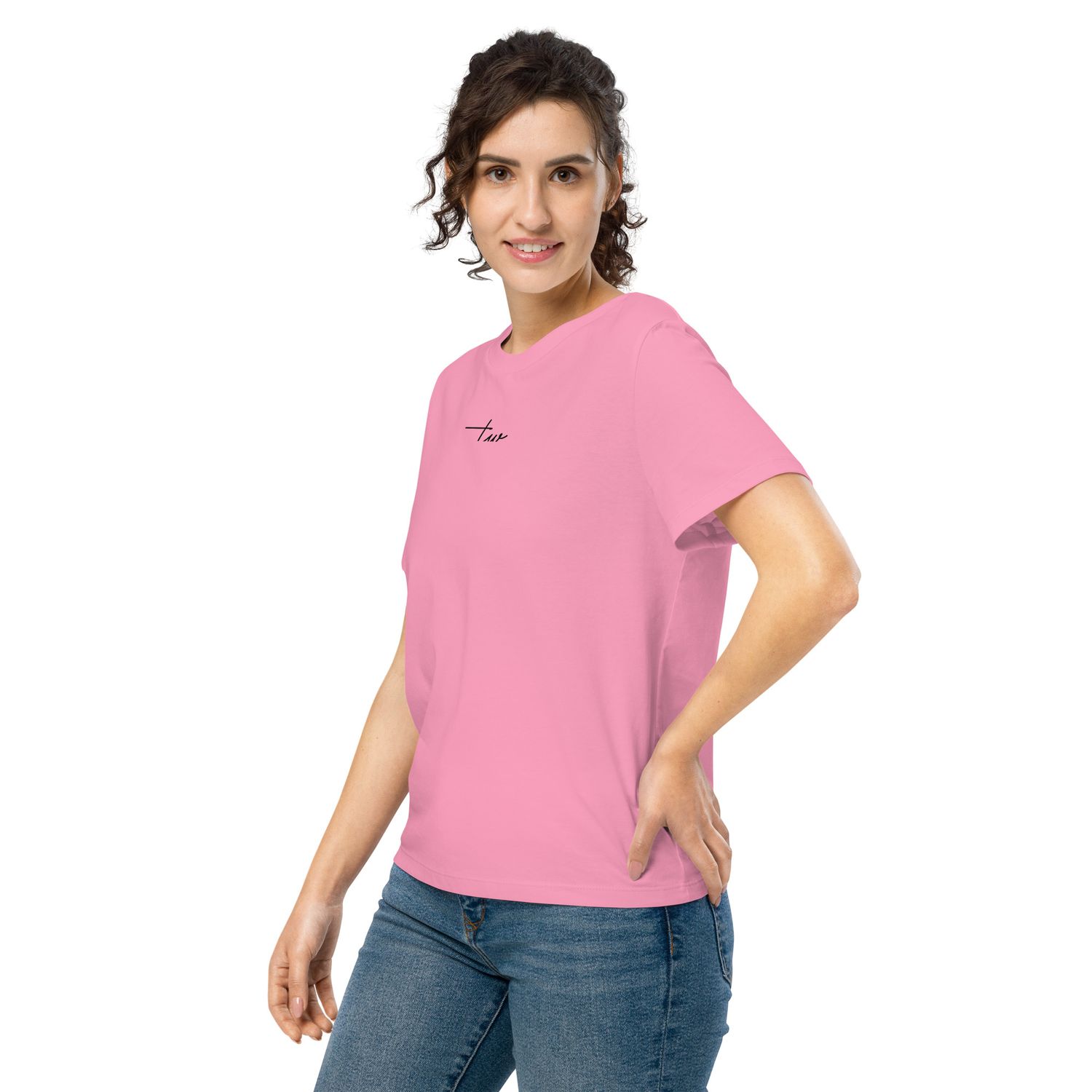 Bio-T-Shirt mit Rippkragen