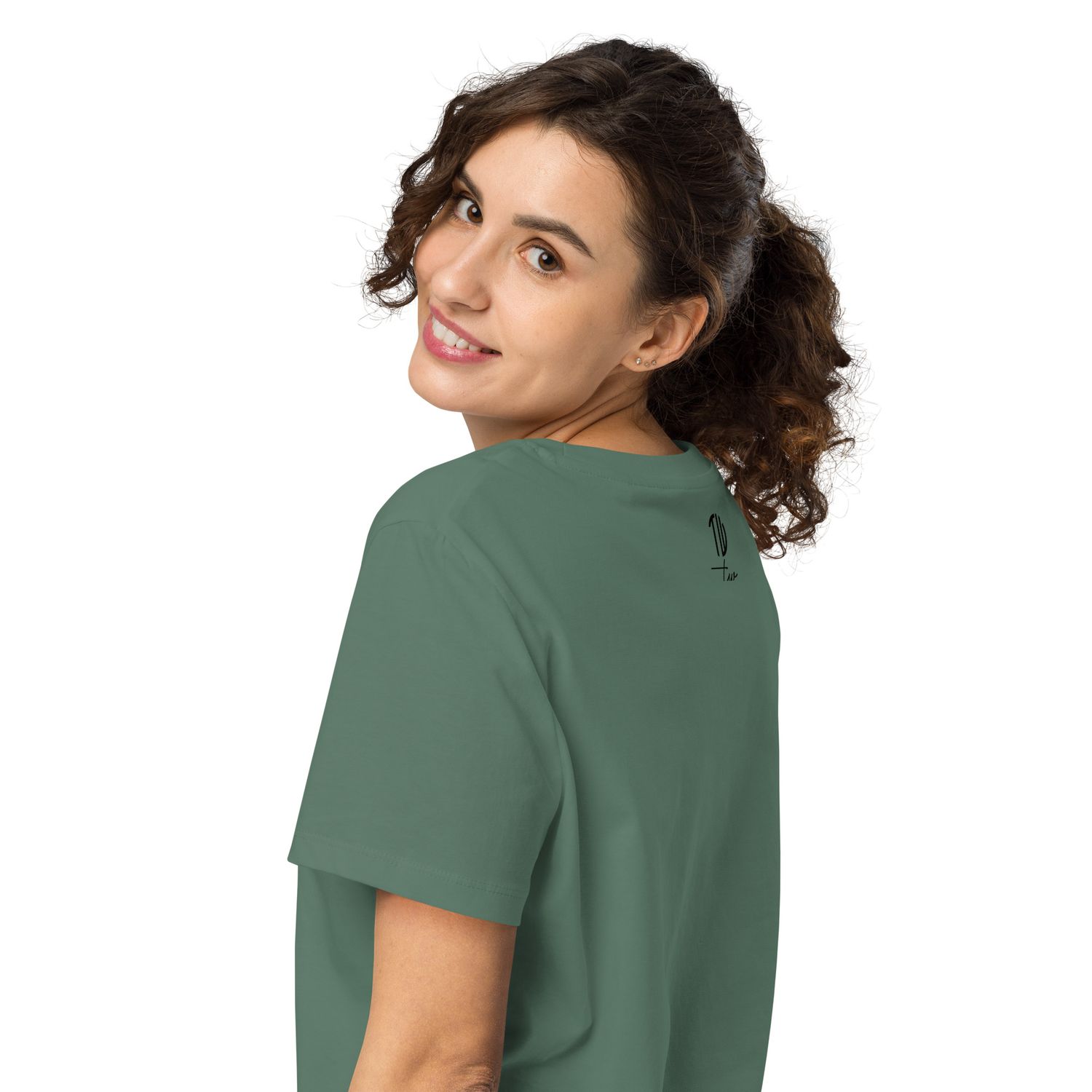 Bio-T-Shirt mit Rippkragen