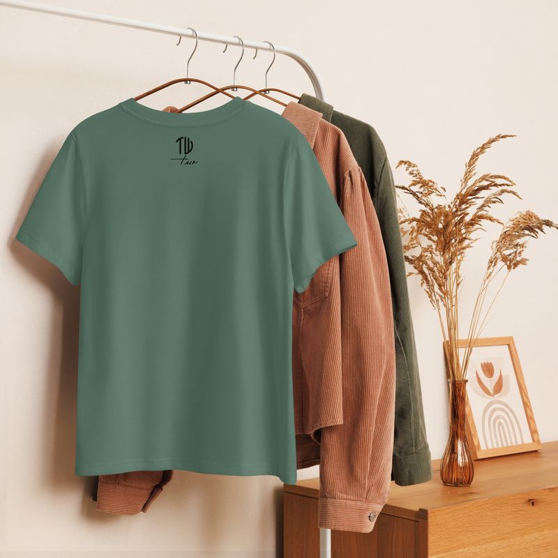 Bio-T-Shirt mit Rippkragen