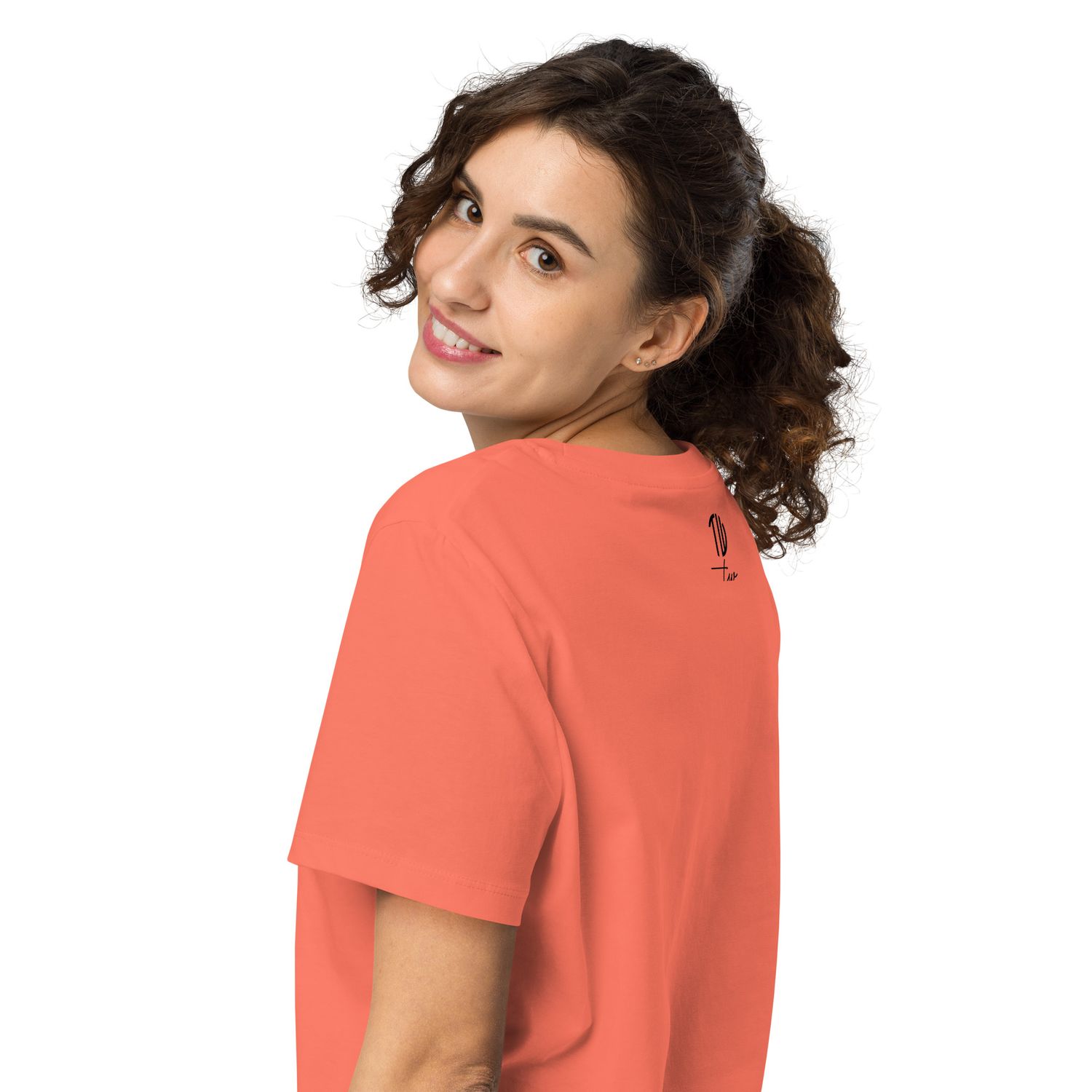 Bio-T-Shirt mit Rippkragen