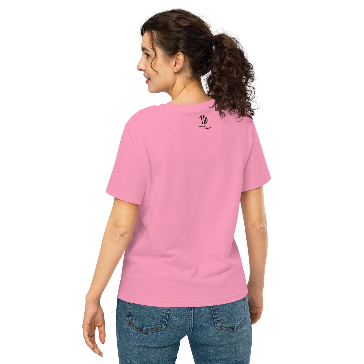 Bio-T-Shirt mit Rippkragen