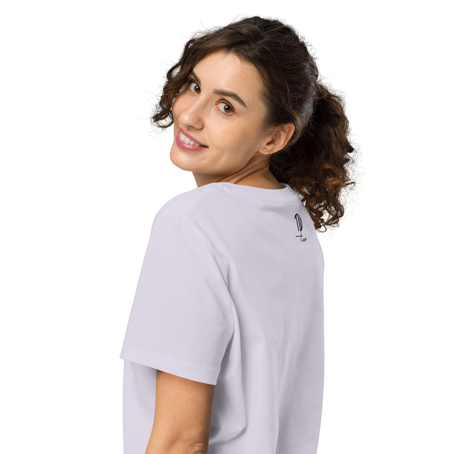 Bio-T-Shirt mit Rippkragen