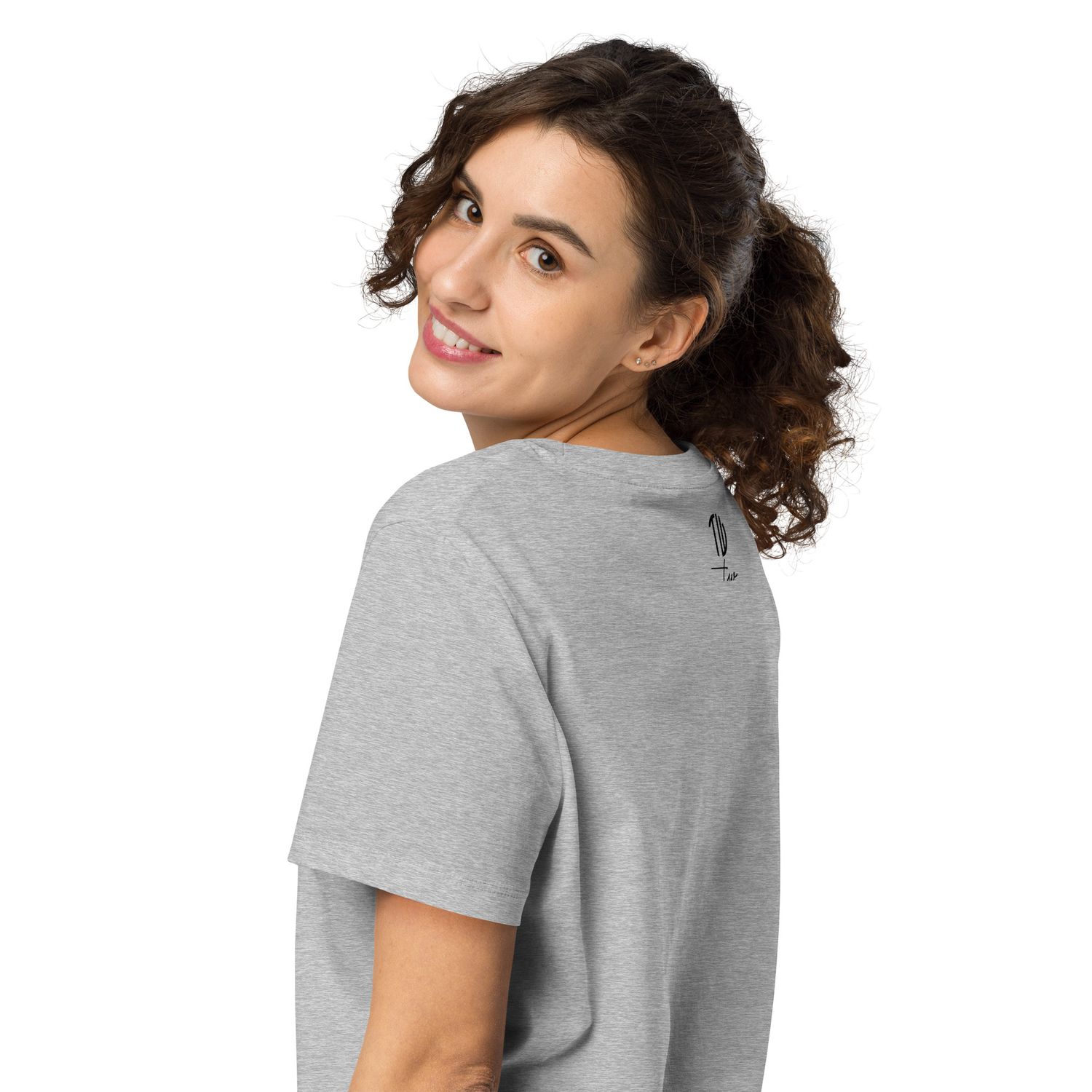 Bio-T-Shirt mit Rippkragen