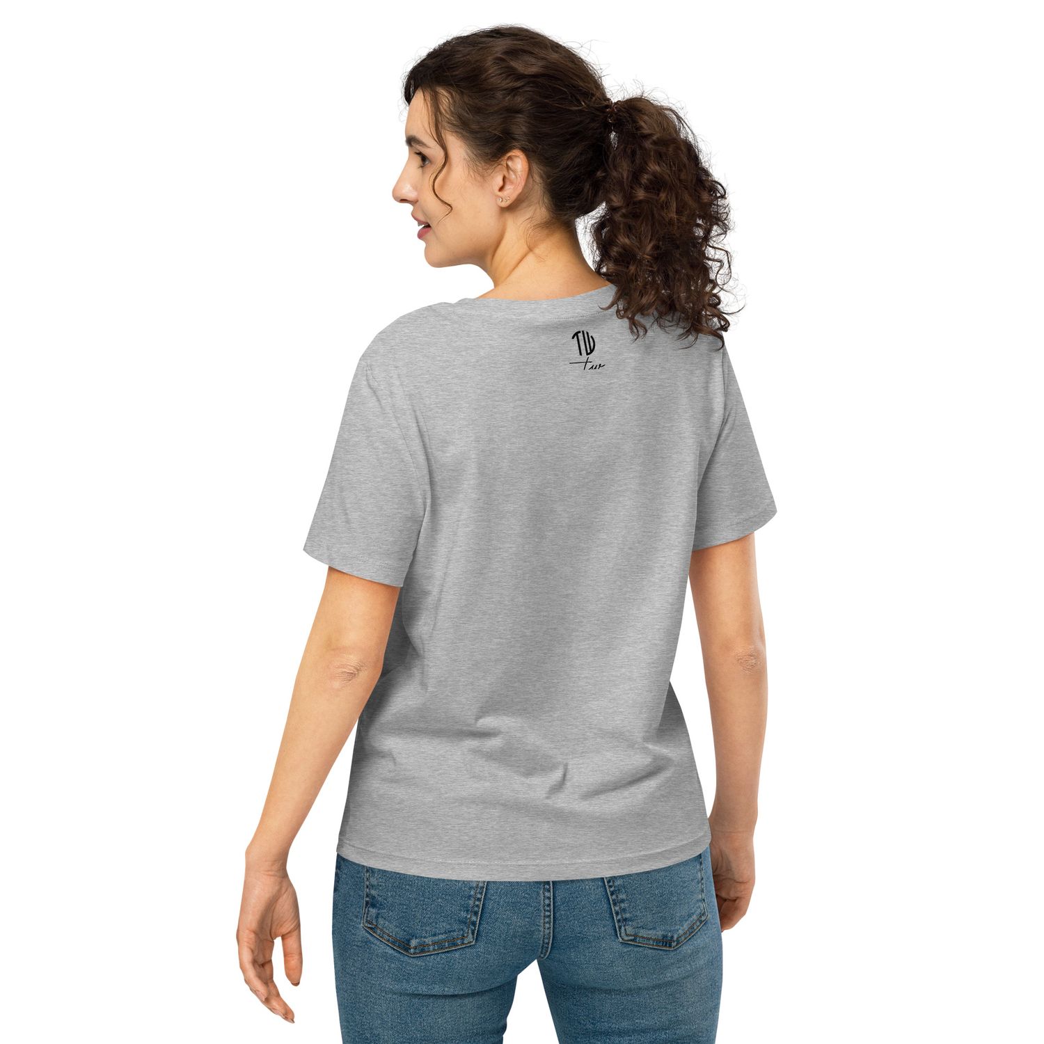 Bio-T-Shirt mit Rippkragen