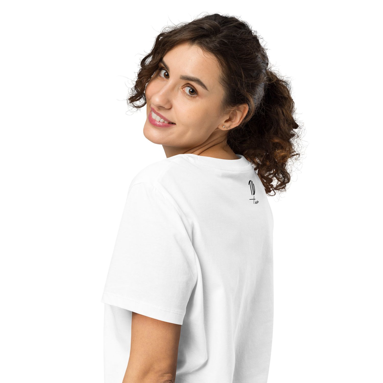 Bio-T-Shirt mit Rippkragen