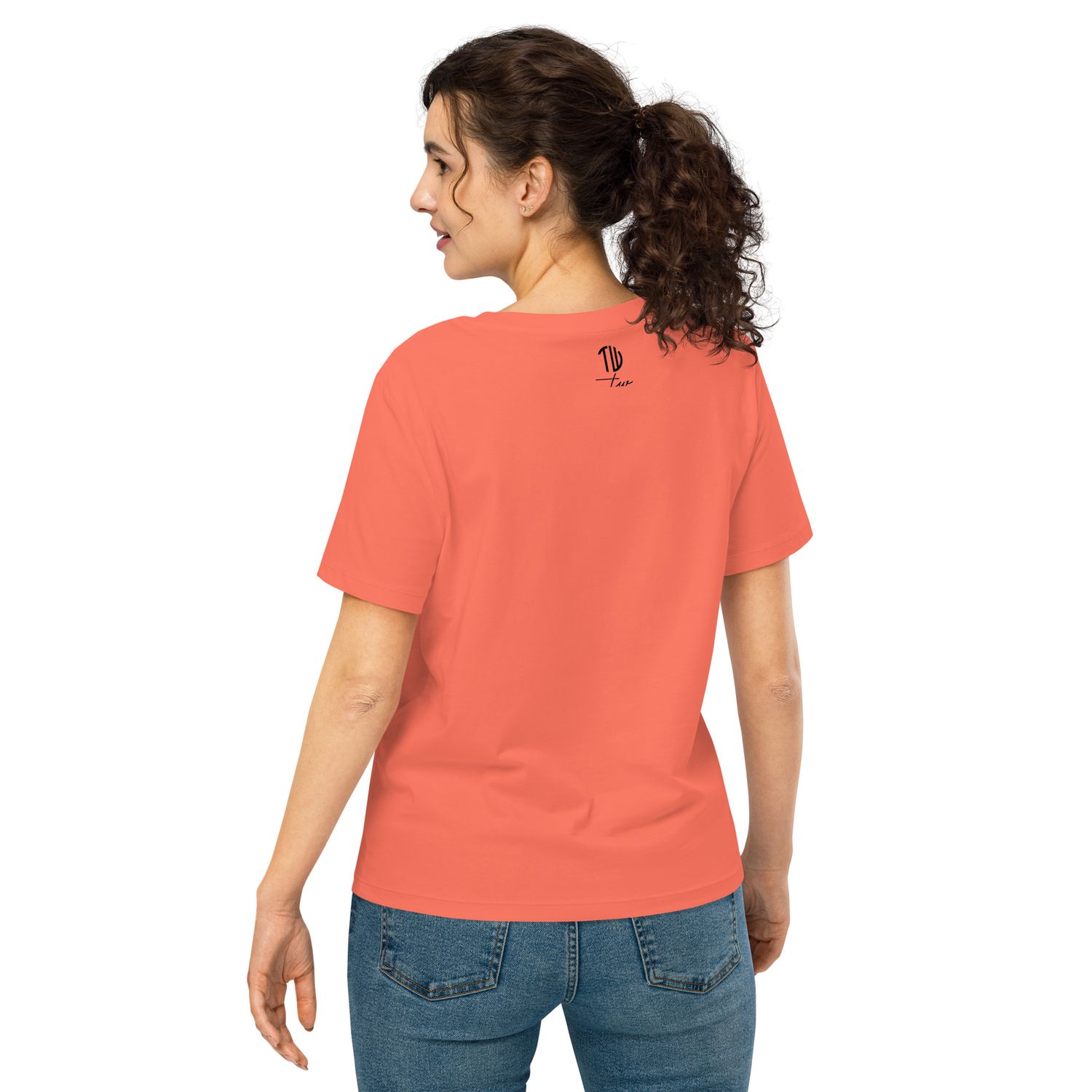 Bio-T-Shirt mit Rippkragen