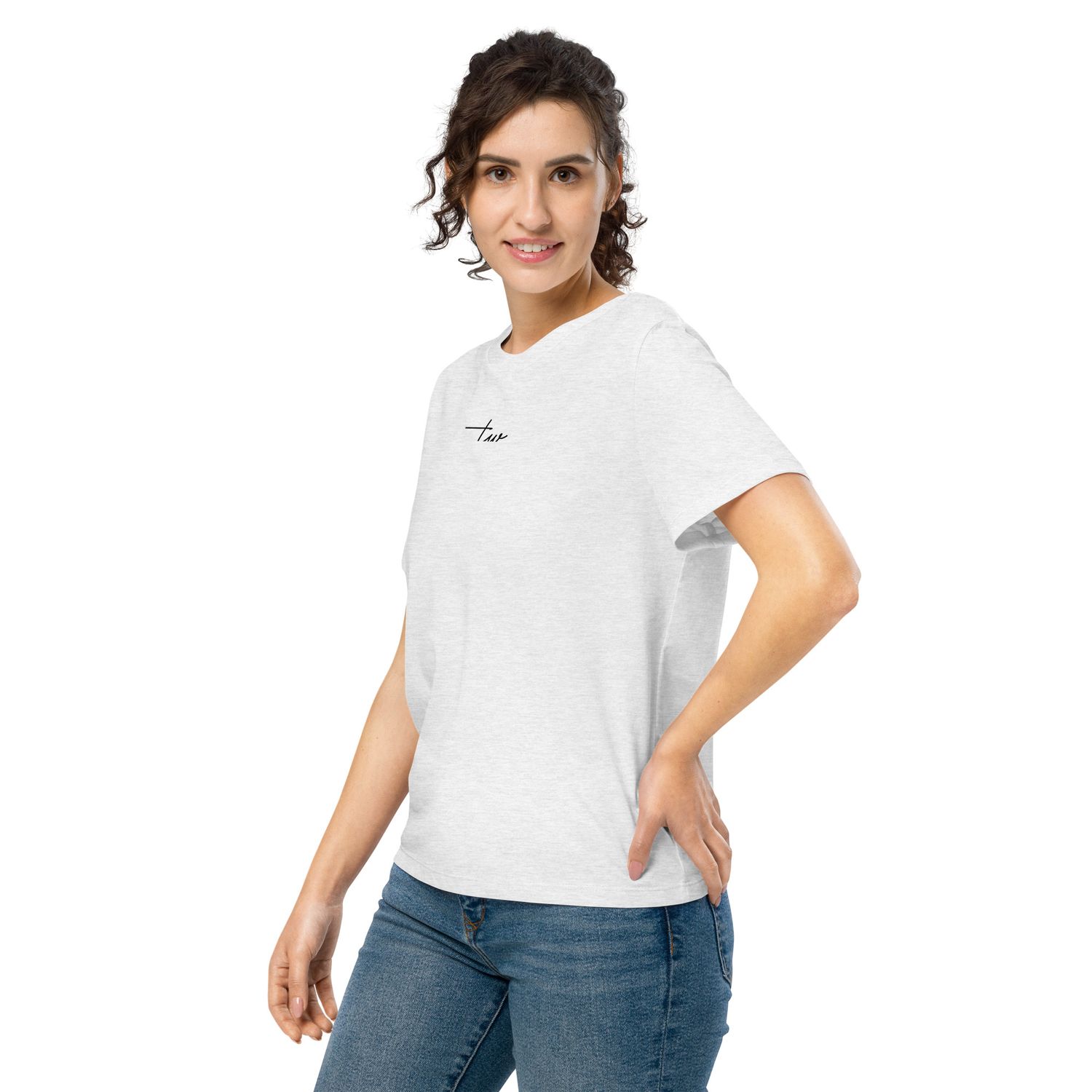 Bio-T-Shirt mit Rippkragen