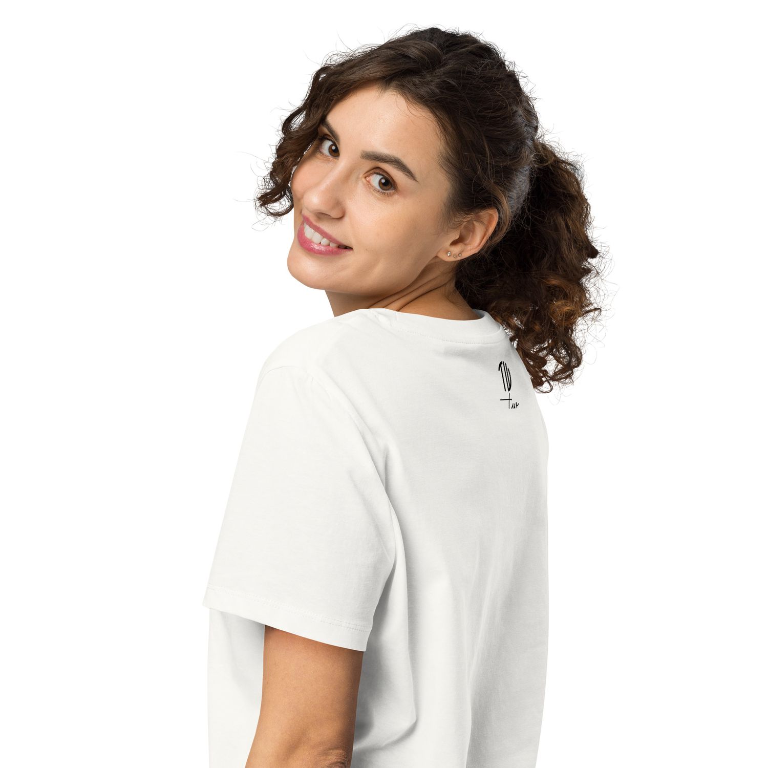Bio-T-Shirt mit Rippkragen