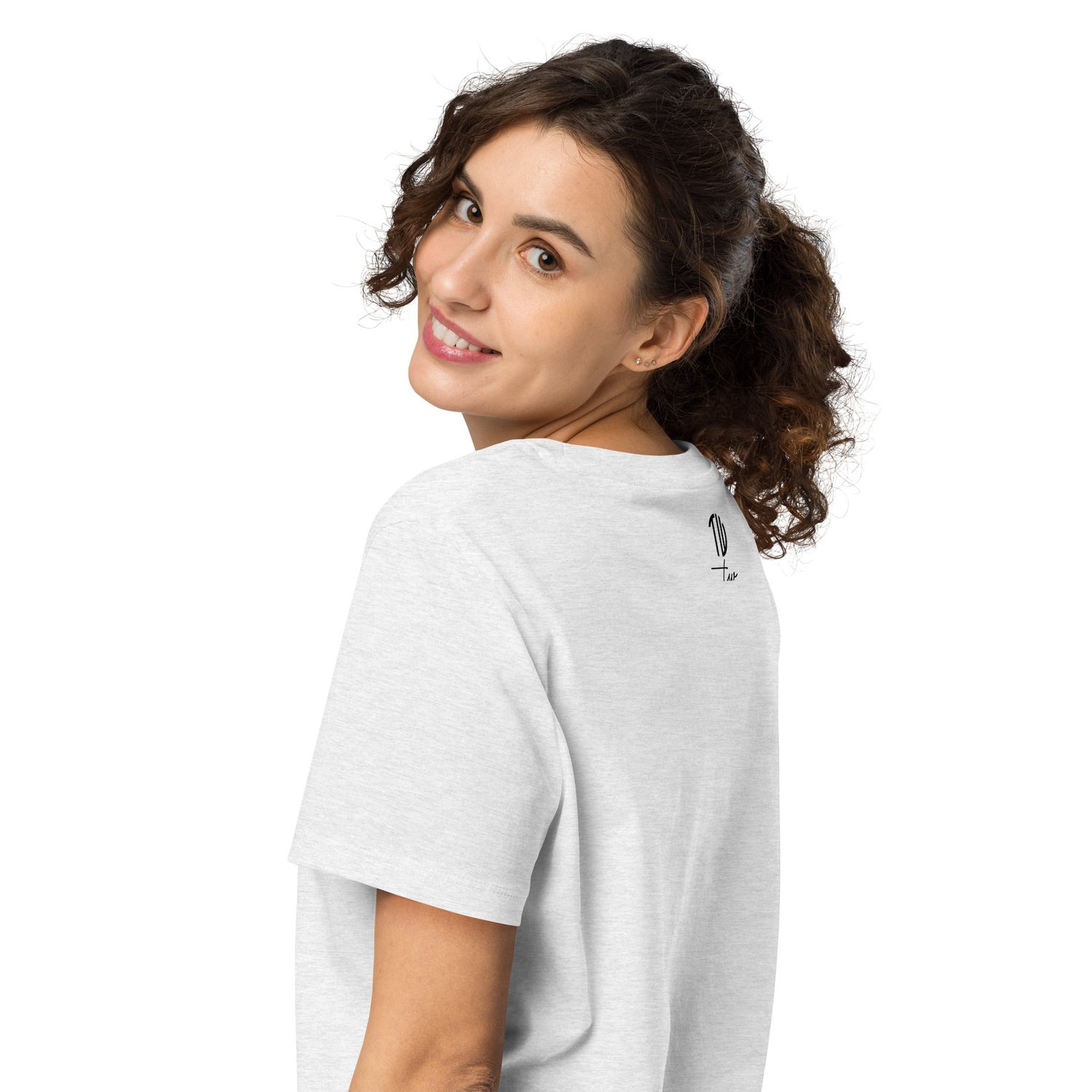 Bio-T-Shirt mit Rippkragen