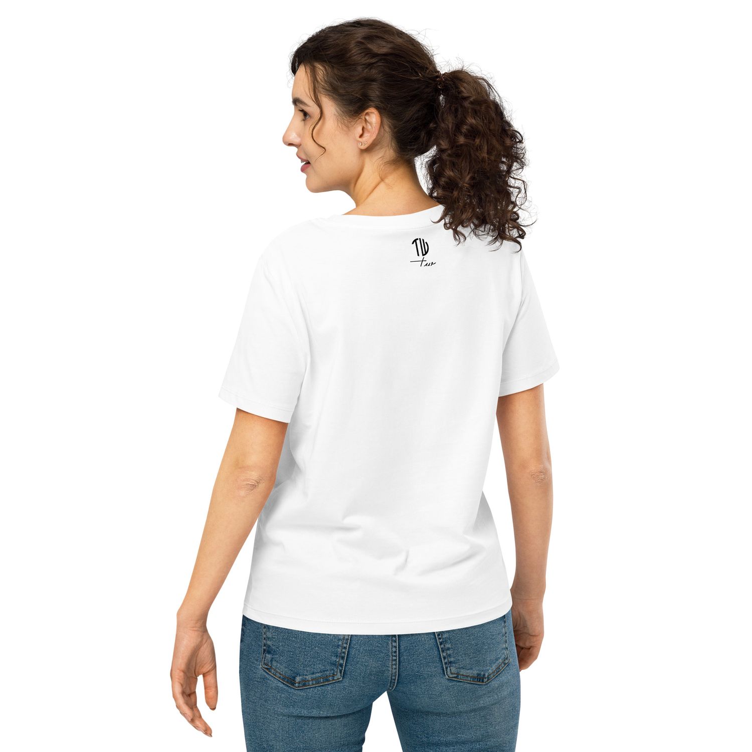 Bio-T-Shirt mit Rippkragen
