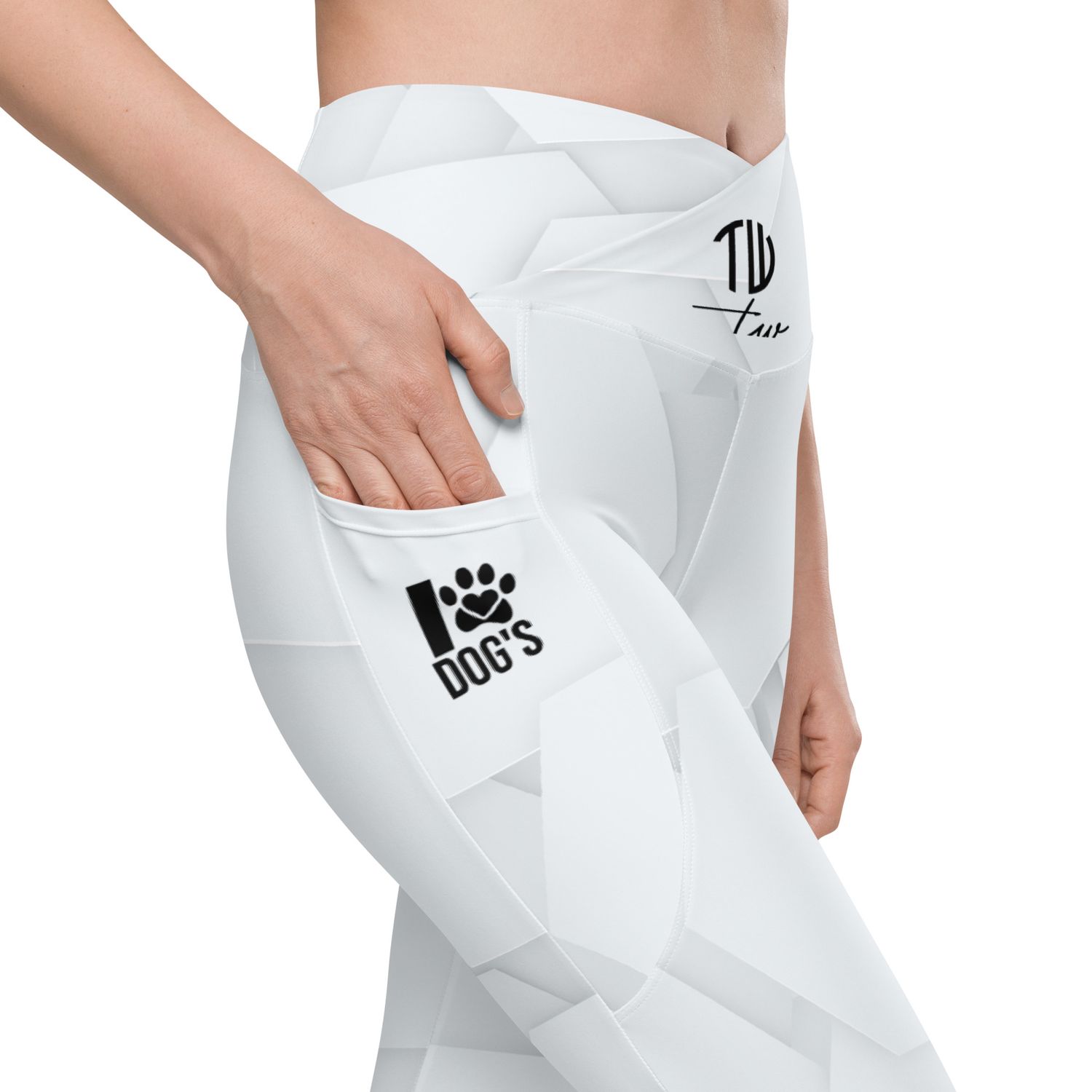 V-Bund-Leggings mit Taschen