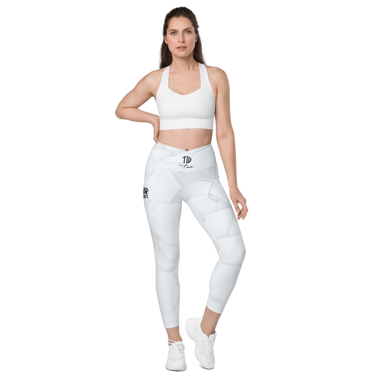 V-Bund-Leggings mit Taschen
