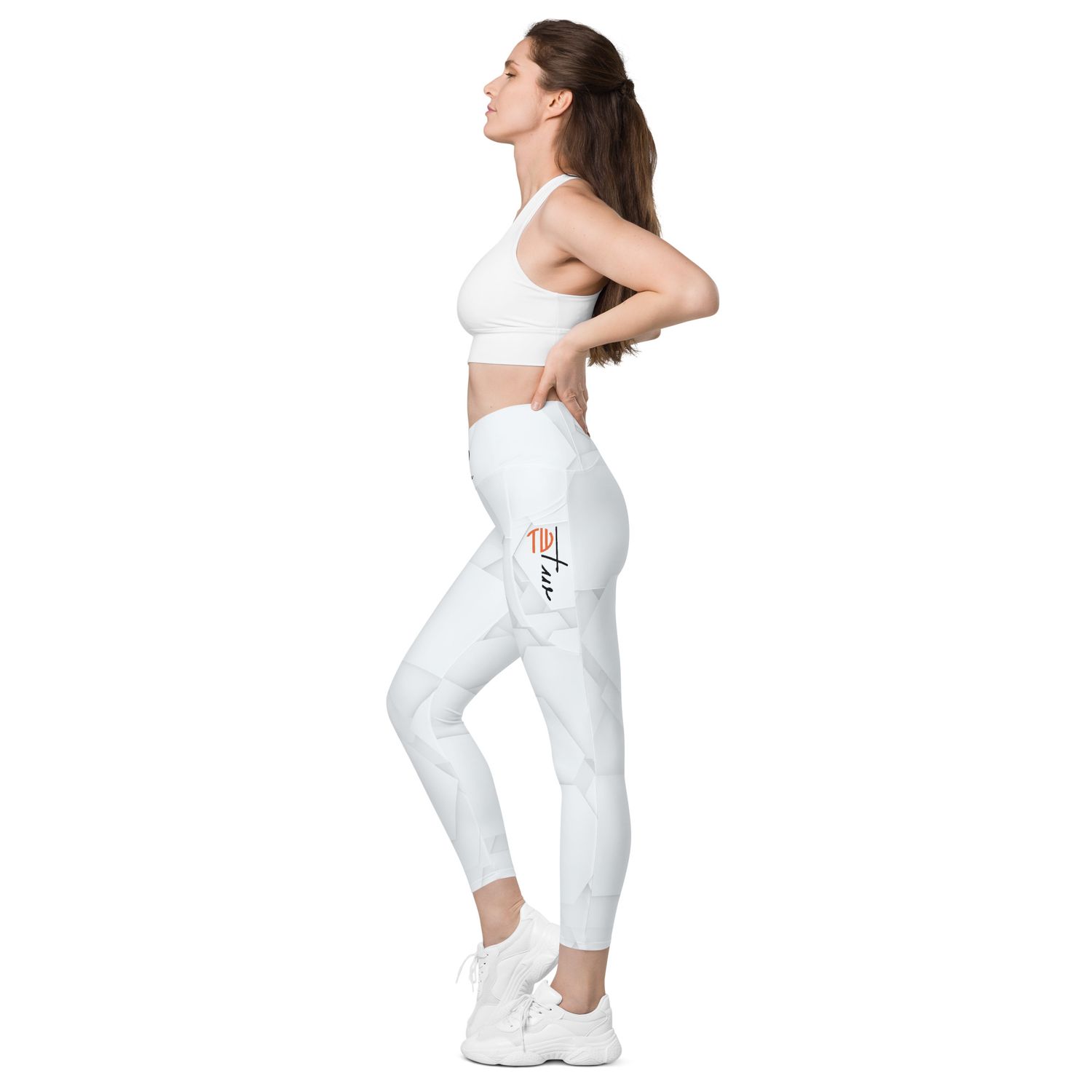 V-Bund-Leggings mit Taschen