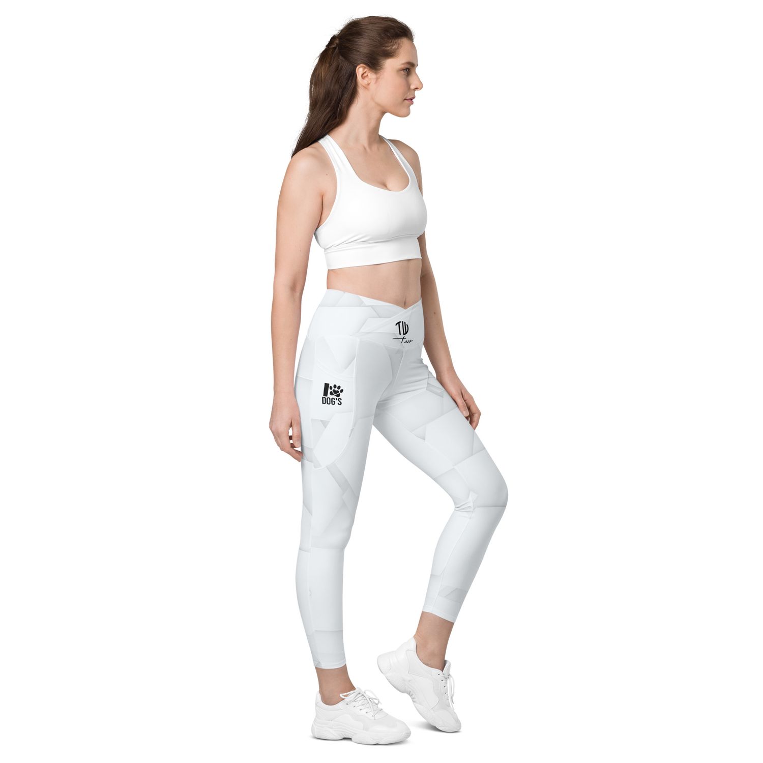 V-Bund-Leggings mit Taschen