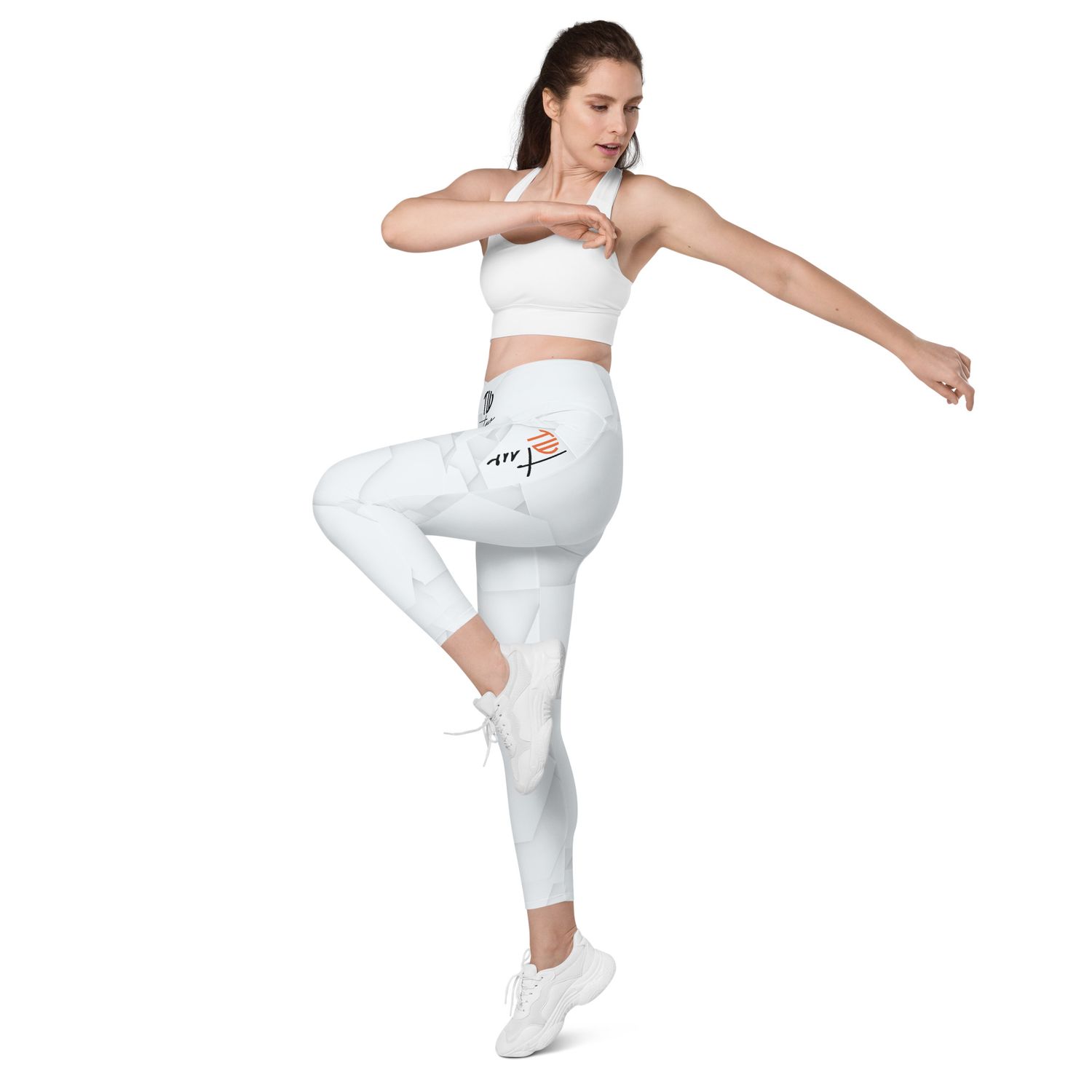V-Bund-Leggings mit Taschen