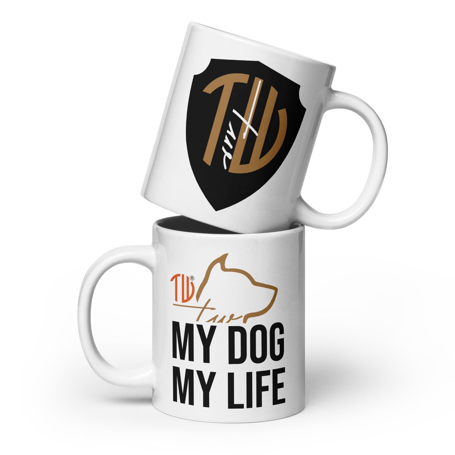Weiße, glänzende Tasse