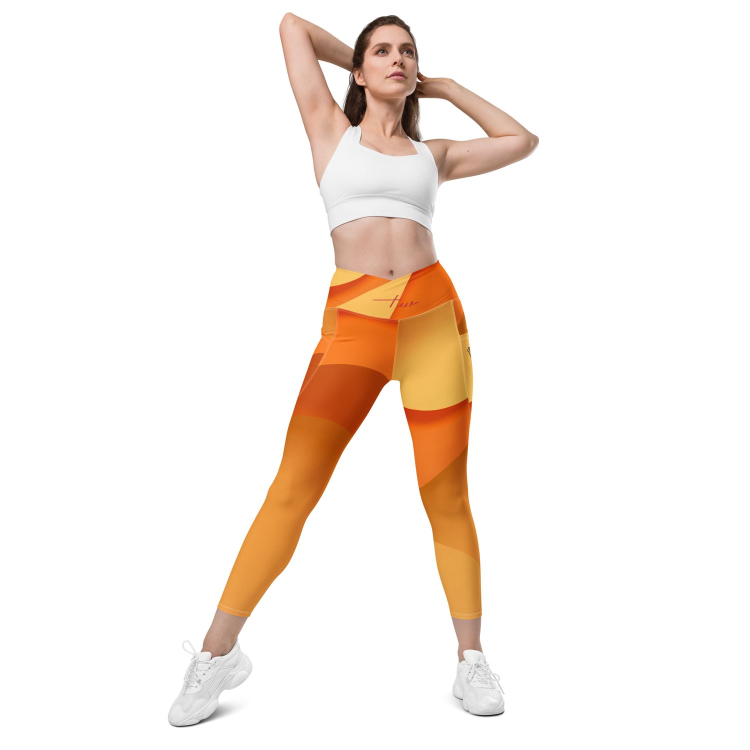 V-Bund-Leggings mit Taschen