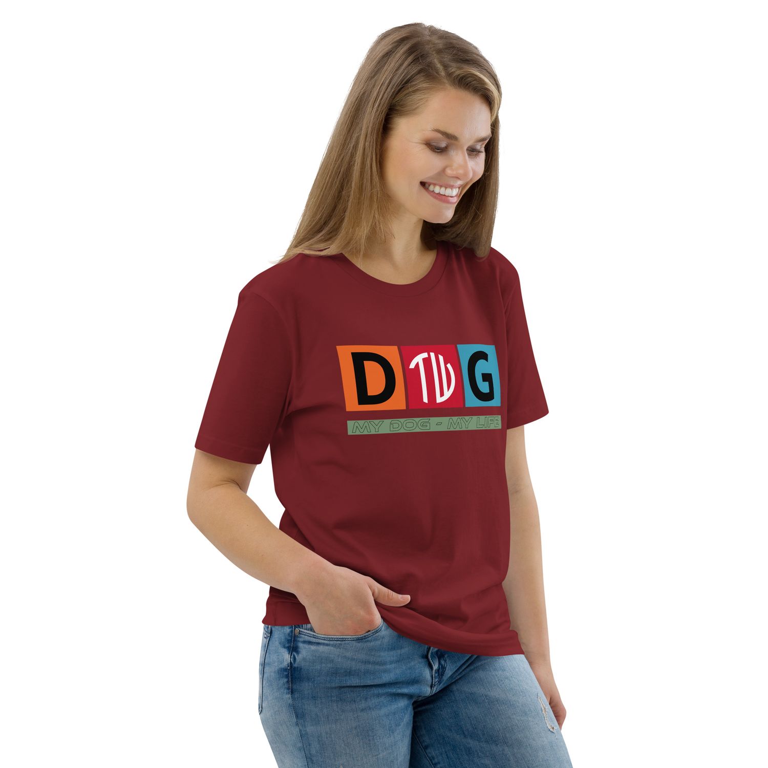 The Wuff® Crazy D.O.G. | Unisex Bio-T-Shirt mit Rippkragen